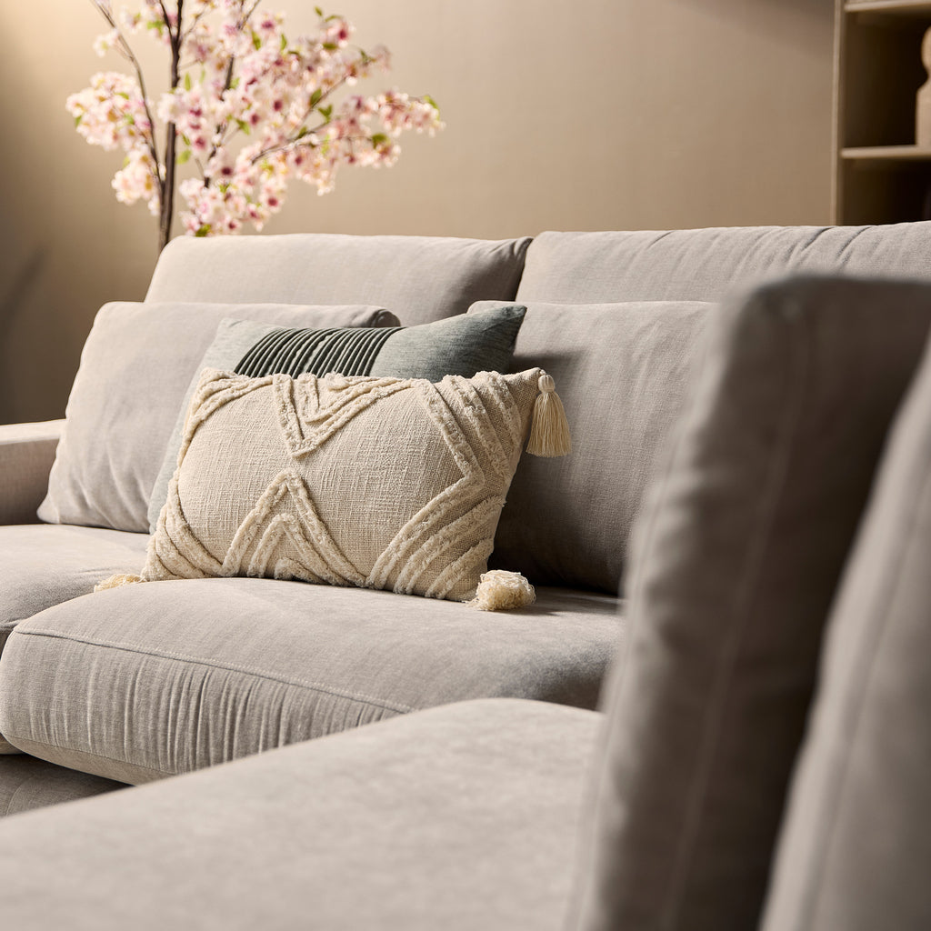 Ecksofa Jazz Toffee – MeinLieblingsplatz Couch mit Ottomane rechts, 271 x 222 cm