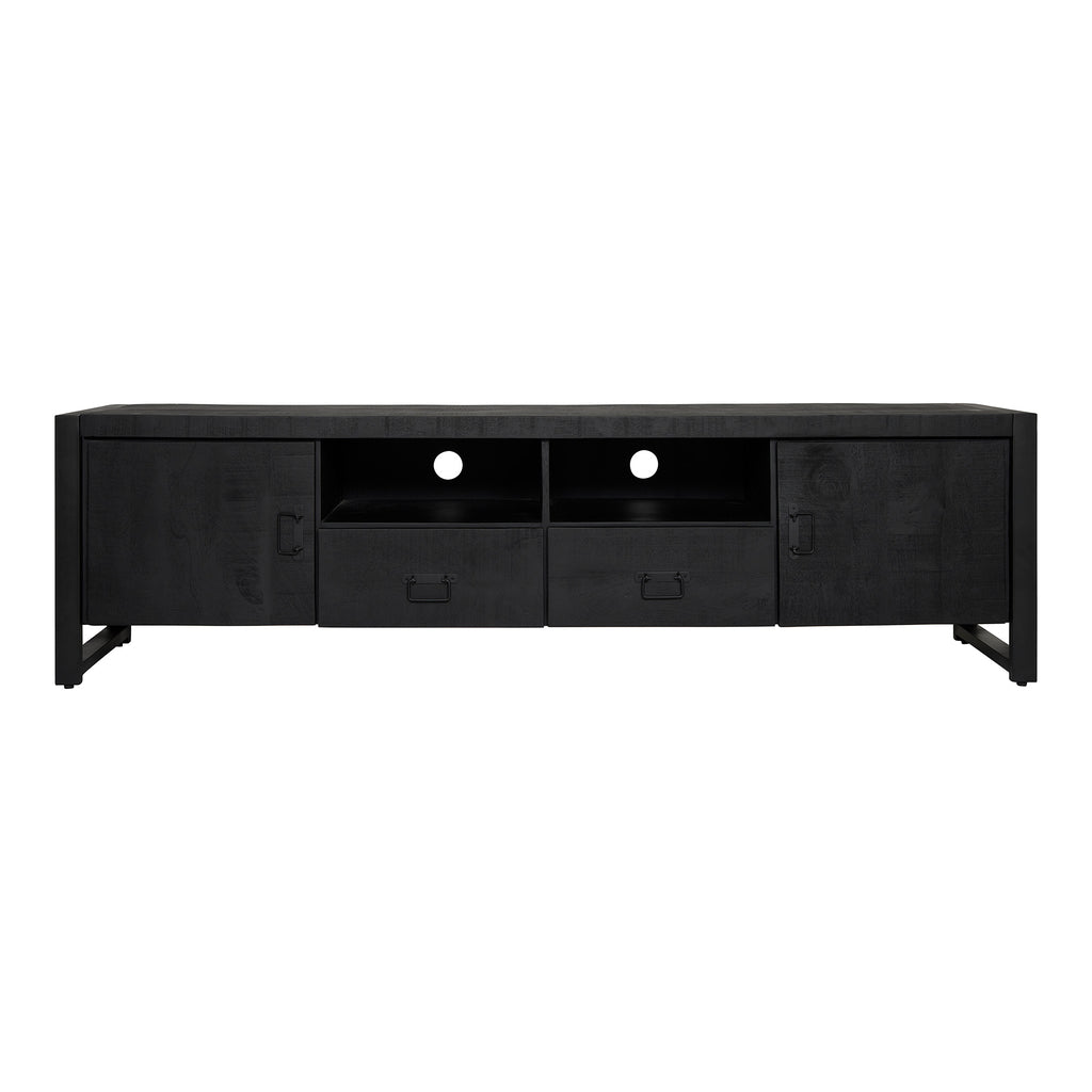 TV-Schrank Boaz Schwarz 200 cm | Zwei Türen und zwei Schubladen