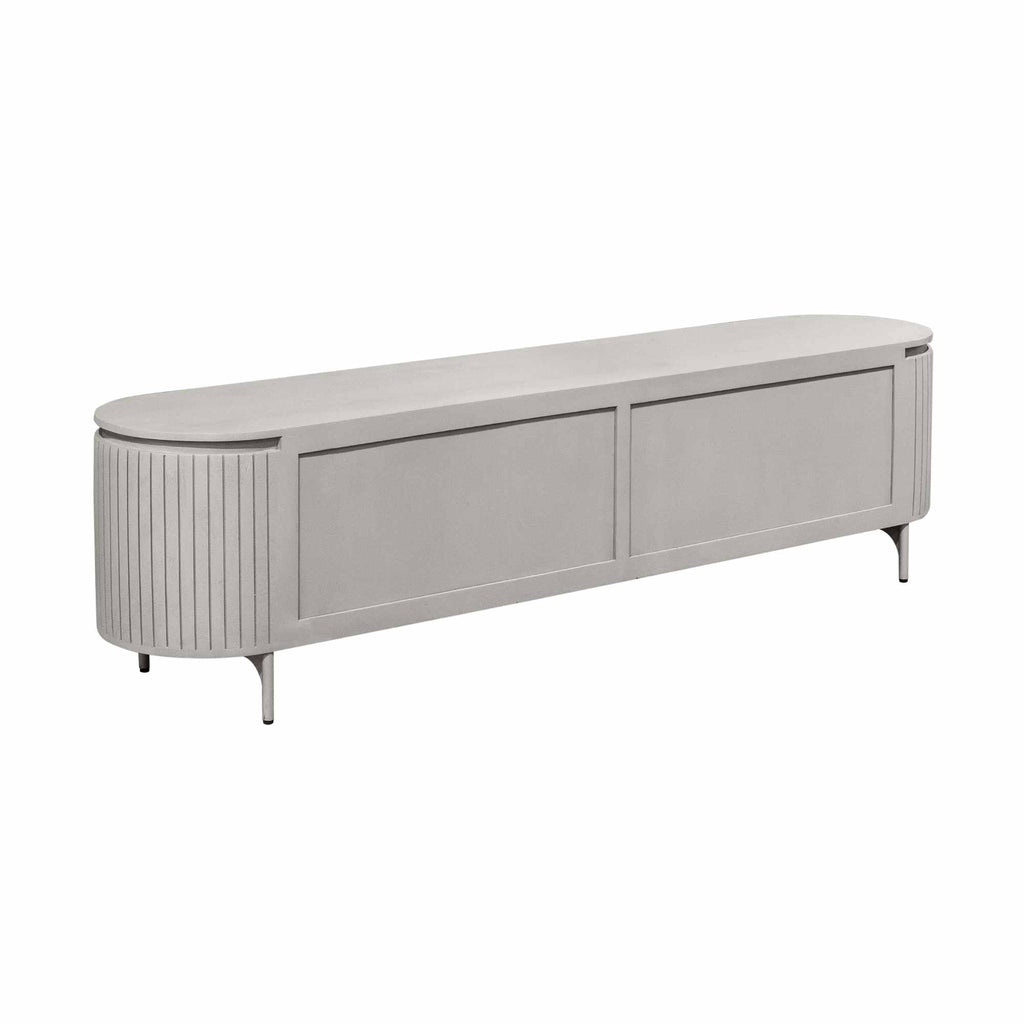 TV-Board Sole – Modernes Lowboard mit vertikalen Lamellen & Stauraum, 210 x 45 x 55 cm