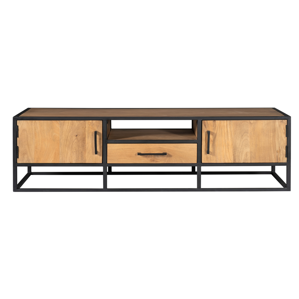 Tv-Schrank Denver | Mangoholz und Stahl | 180 cm