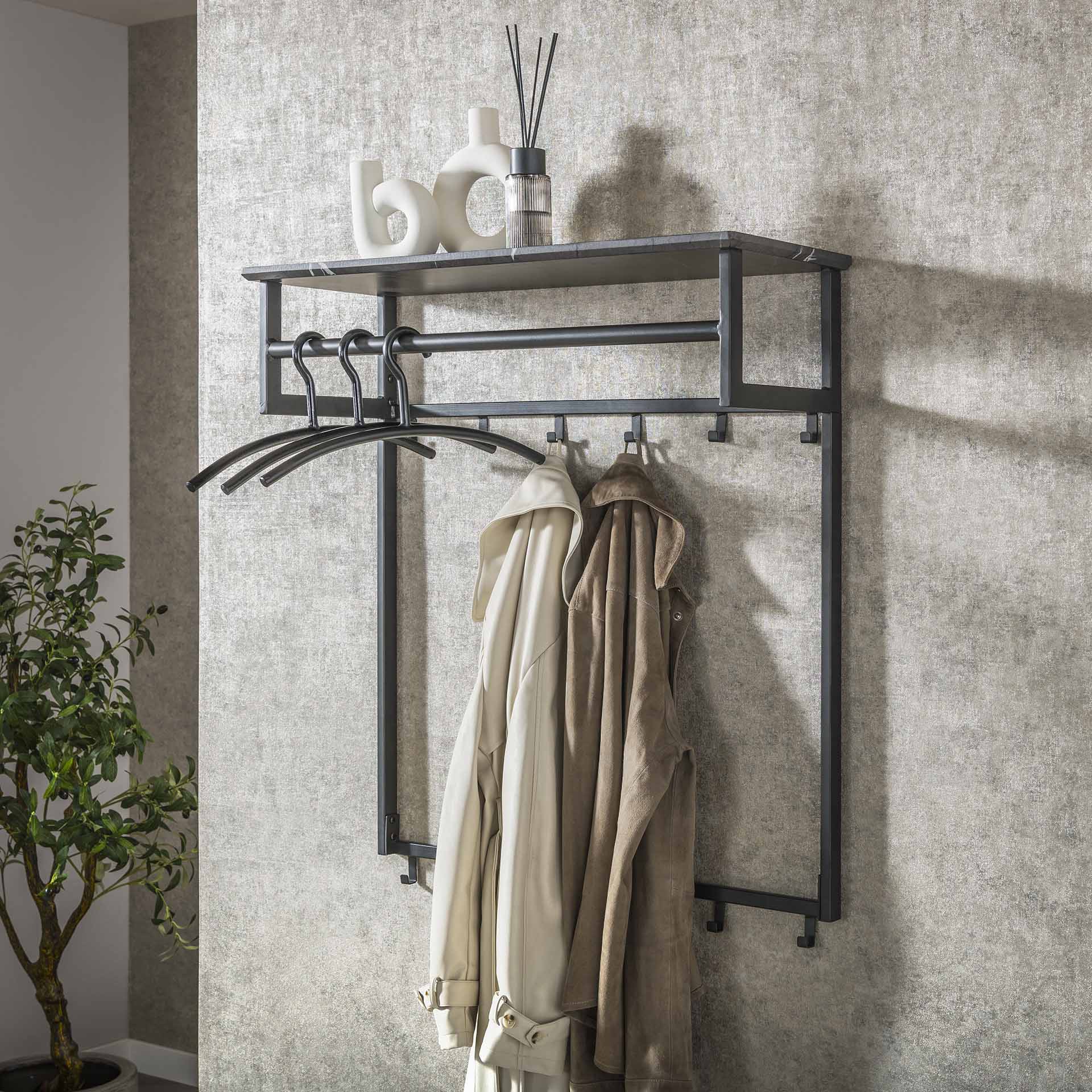 Garderobe – Mira Living – 3D Schwarz braun