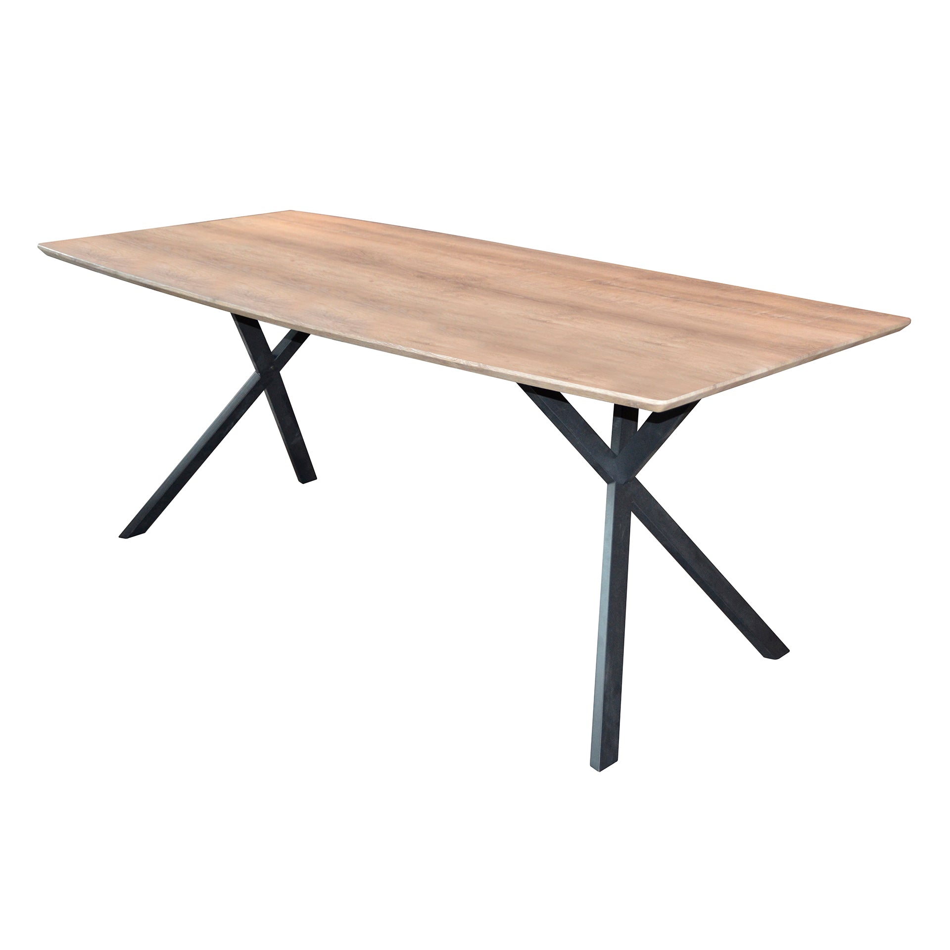 Esstisch Vareno Oval – MDF-Tischplatte in 3D-Eichen- oder Betonoptik mit Stahlgestell, 160 x 90 x 76 cm, moderner Esszimmertisch