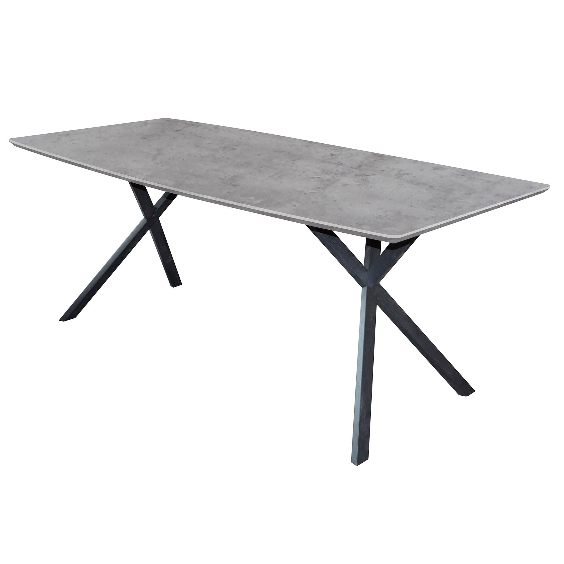 Esstisch Vareno Oval – MDF-Tischplatte in 3D-Eichen- oder Betonoptik mit Stahlgestell, 160 x 90 x 76 cm, moderner Esszimmertisch
