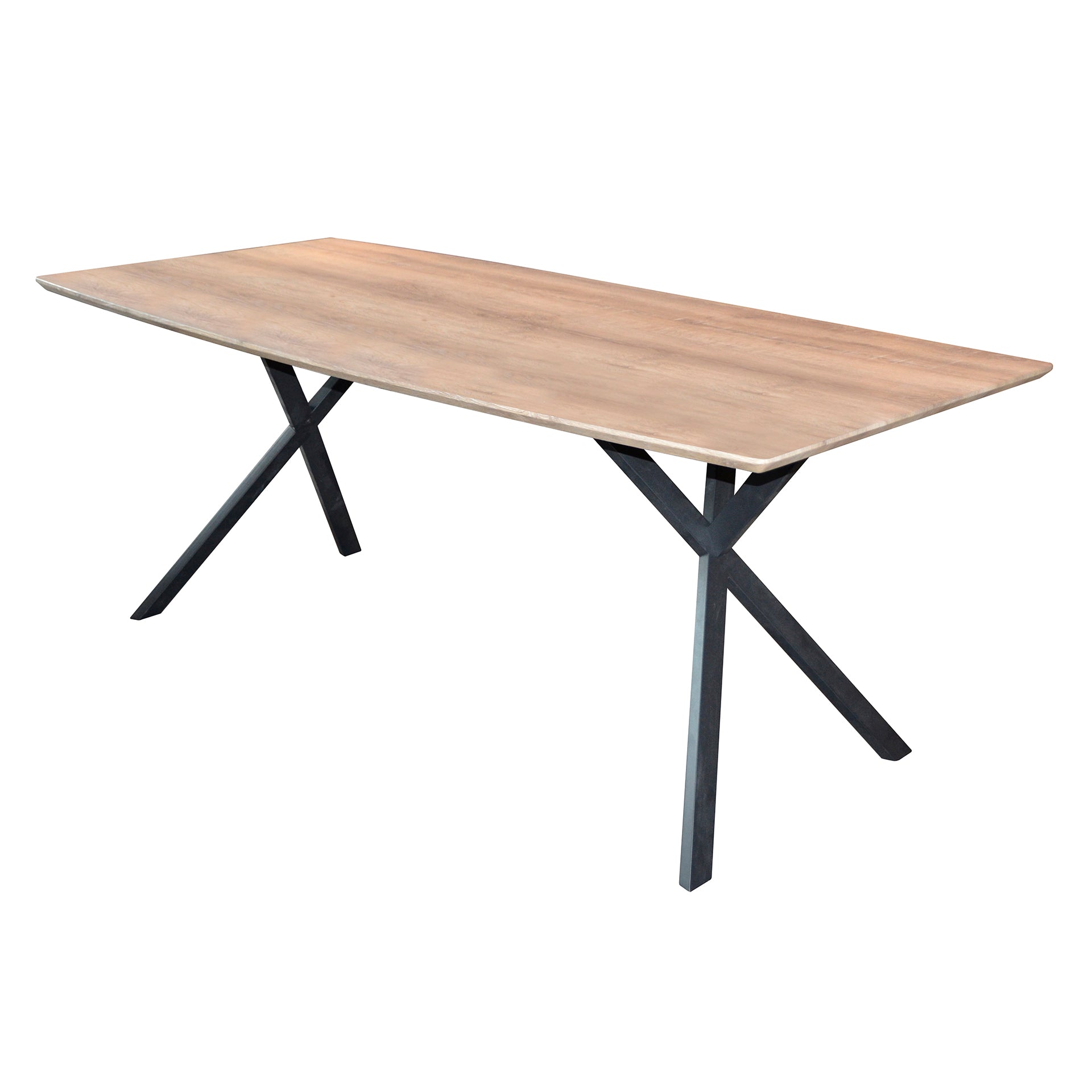 Esstisch Vareno Oval – MDF-Tischplatte in 3D-Eichen- oder Betonoptik mit Stahlgestell, 190 x 90 x 76 cm, moderner Esszimmertisch