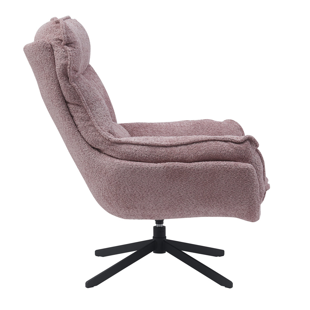 Sessel Vera – moderner Drehsessel mit Metallgestell & Polyesterbezug, 82 x 95 x 96,5 cm, Pink