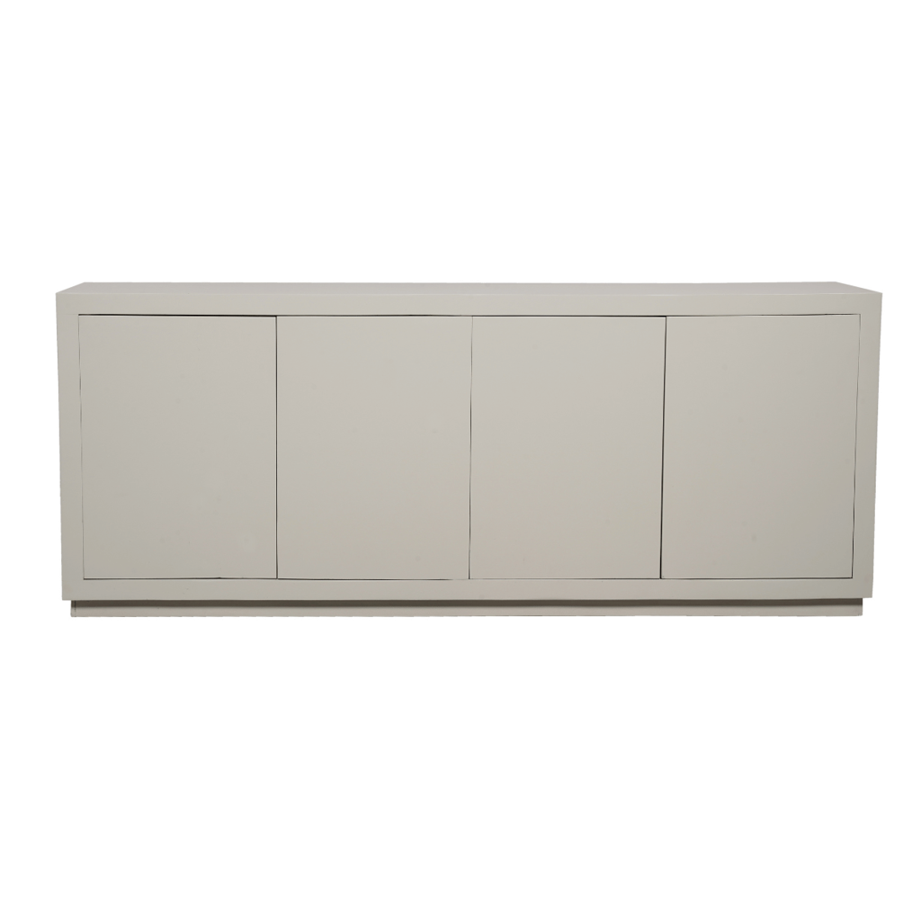 Sideboard Bali 200x45x80 cm – modernes Mangoholz in Sandfarben mit 4 Türen & Push-to-Open-System
