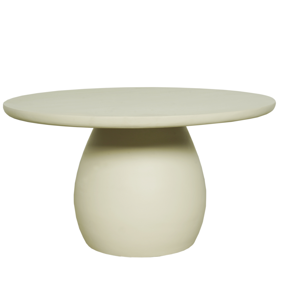 Runder Couchtisch Luna – Mangoholz in Sand-Finish, Ø70 x 38 cm, einzigartiges Design