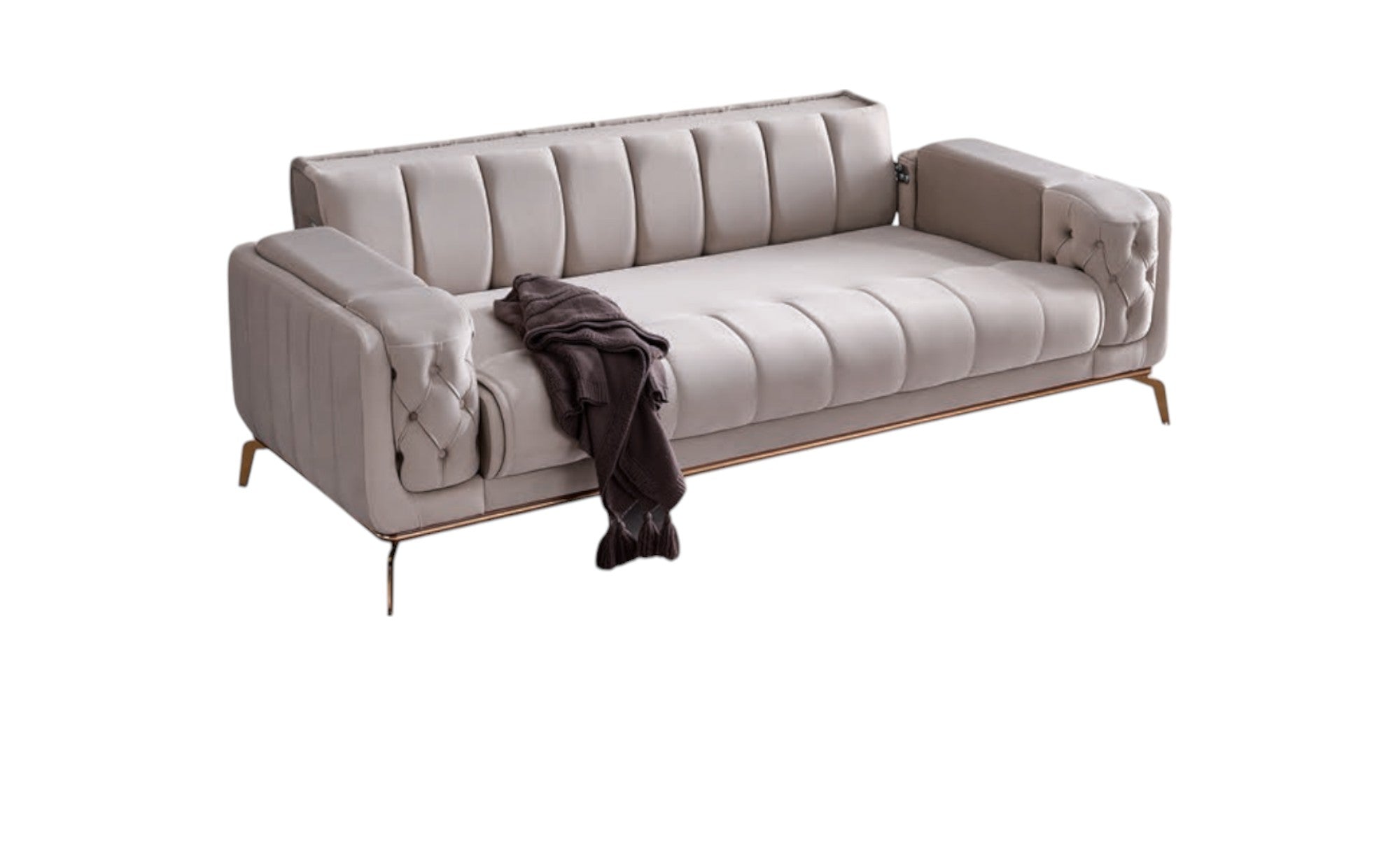 Madrilo Sofa Handarbeit Massivholz Hochwertiger Stoff