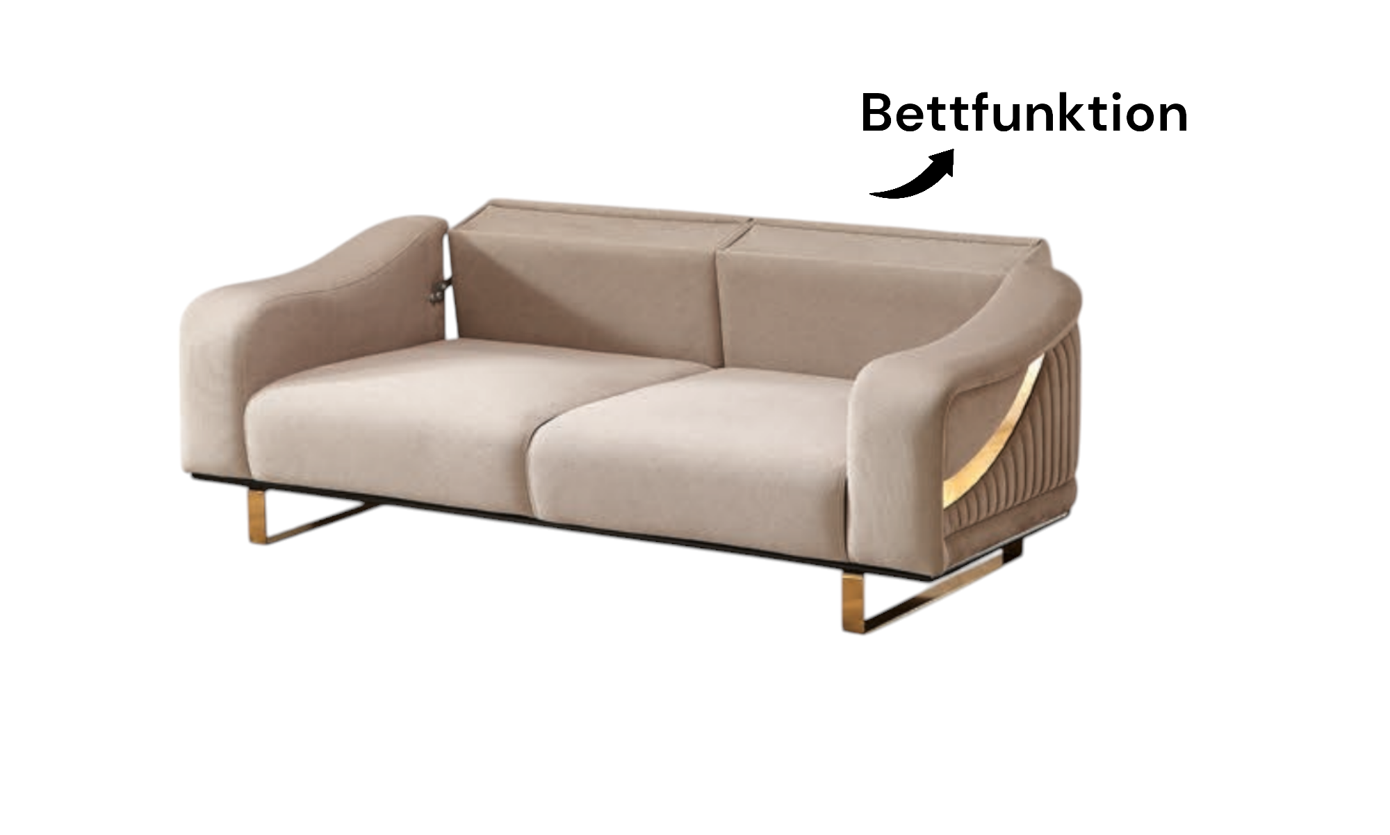 Neapel Sofa Handarbeit Massivholz Hochwertiger Stoff