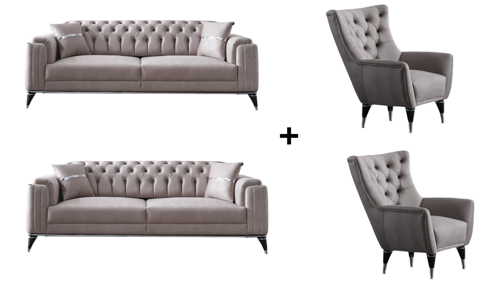 SOZA Sofa Handarbeit Massivholz Hochwertiger Stoff