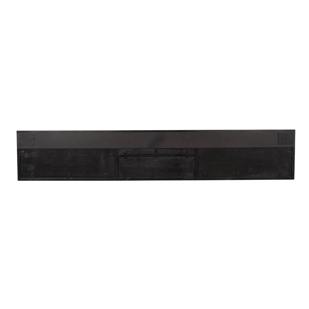 TV-Board Sydney – Lowboard aus Mangoholz mit schwarzem Gestell, modernes Design, 180 x 40 x 55 cm