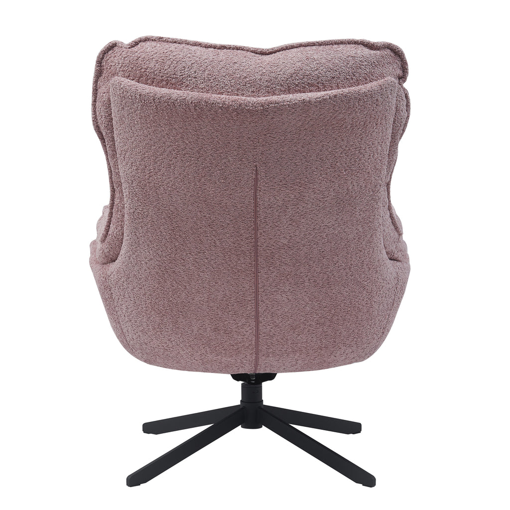 Sessel Vera – moderner Drehsessel mit Metallgestell & Polyesterbezug, 82 x 95 x 96,5 cm, Pink