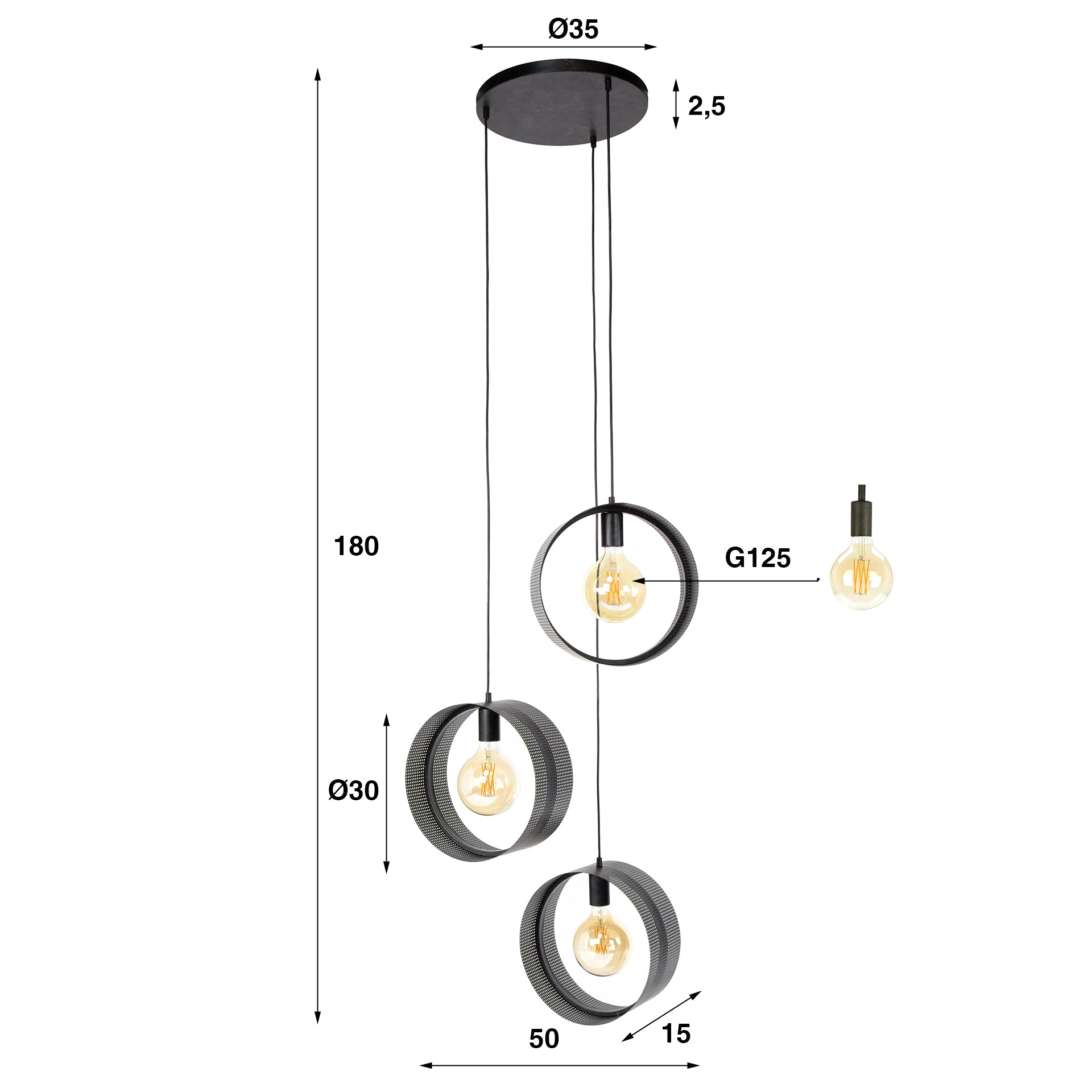 Hängeleuchte – Forma Halo – Charcoal