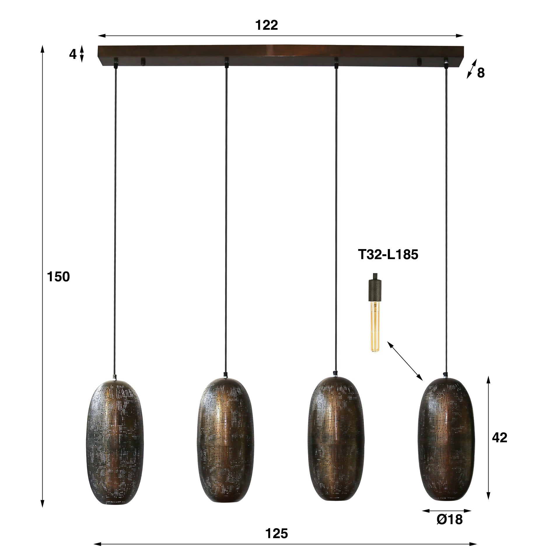 Hängeleuchte – Novum Hue – Antike bronze