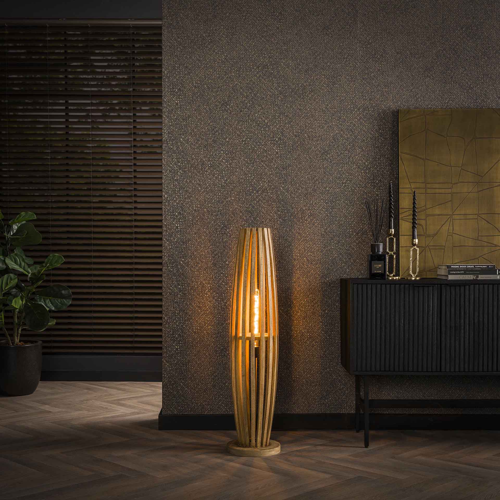Stehleuchte – Linea Hue – Massivholz Mango natur