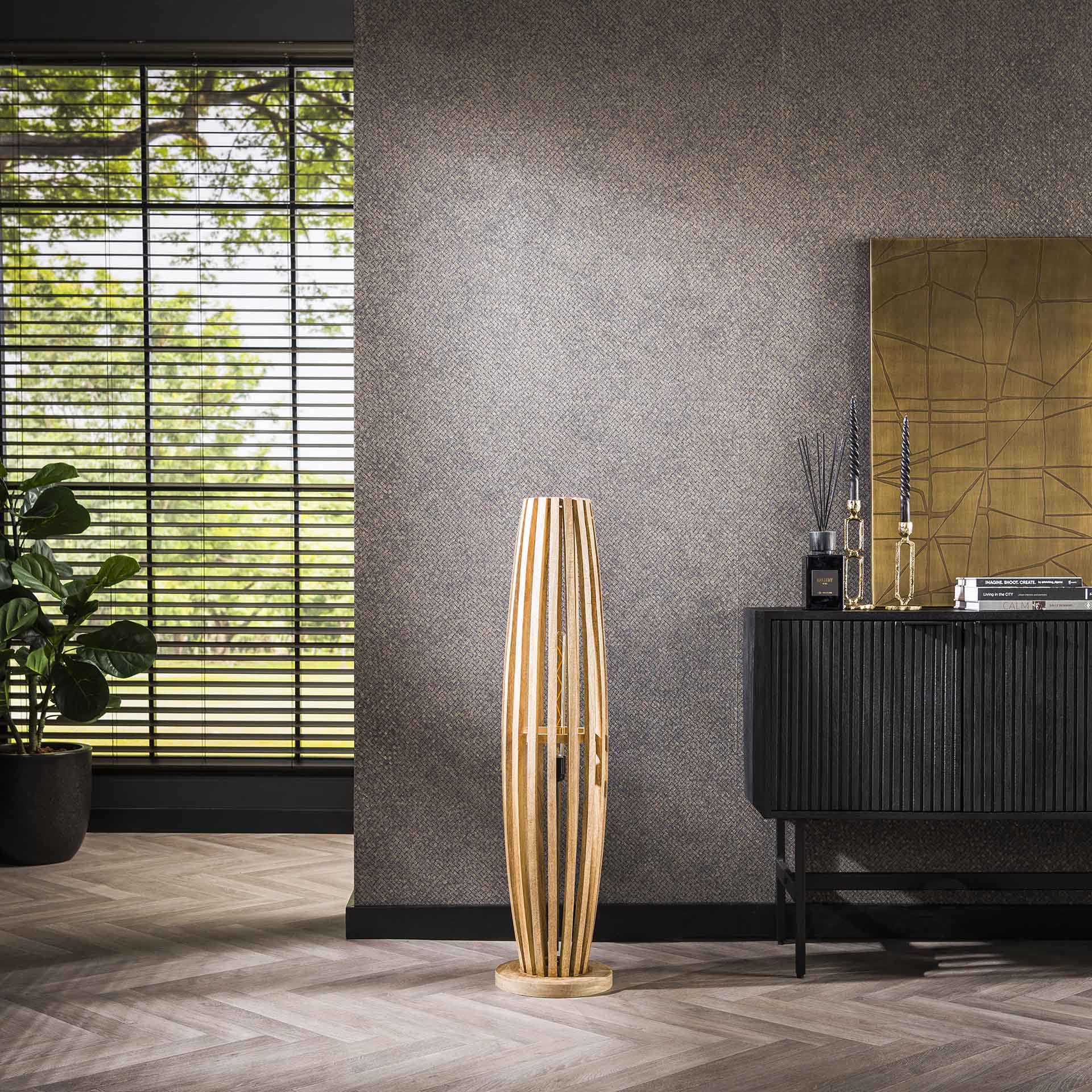 Stehleuchte – Linea Hue – Massivholz Mango natur