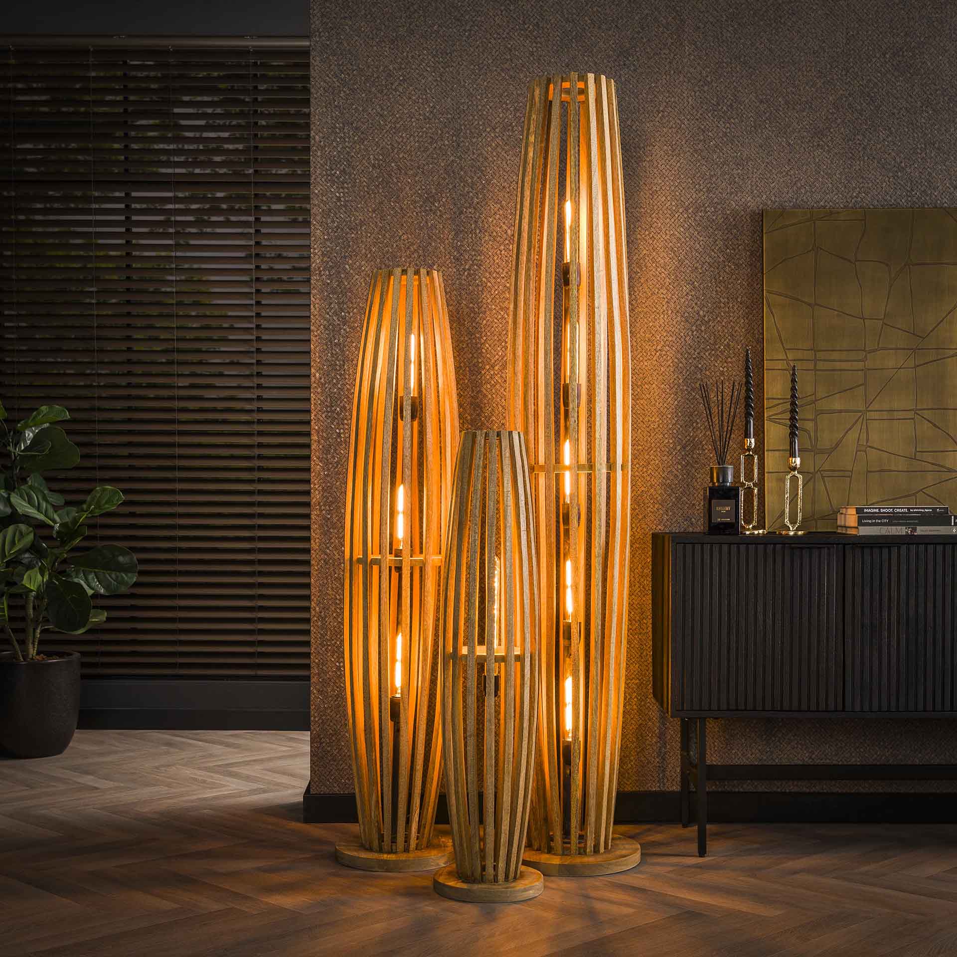 Stehleuchte – Natura Home – Massivholz Mango natur