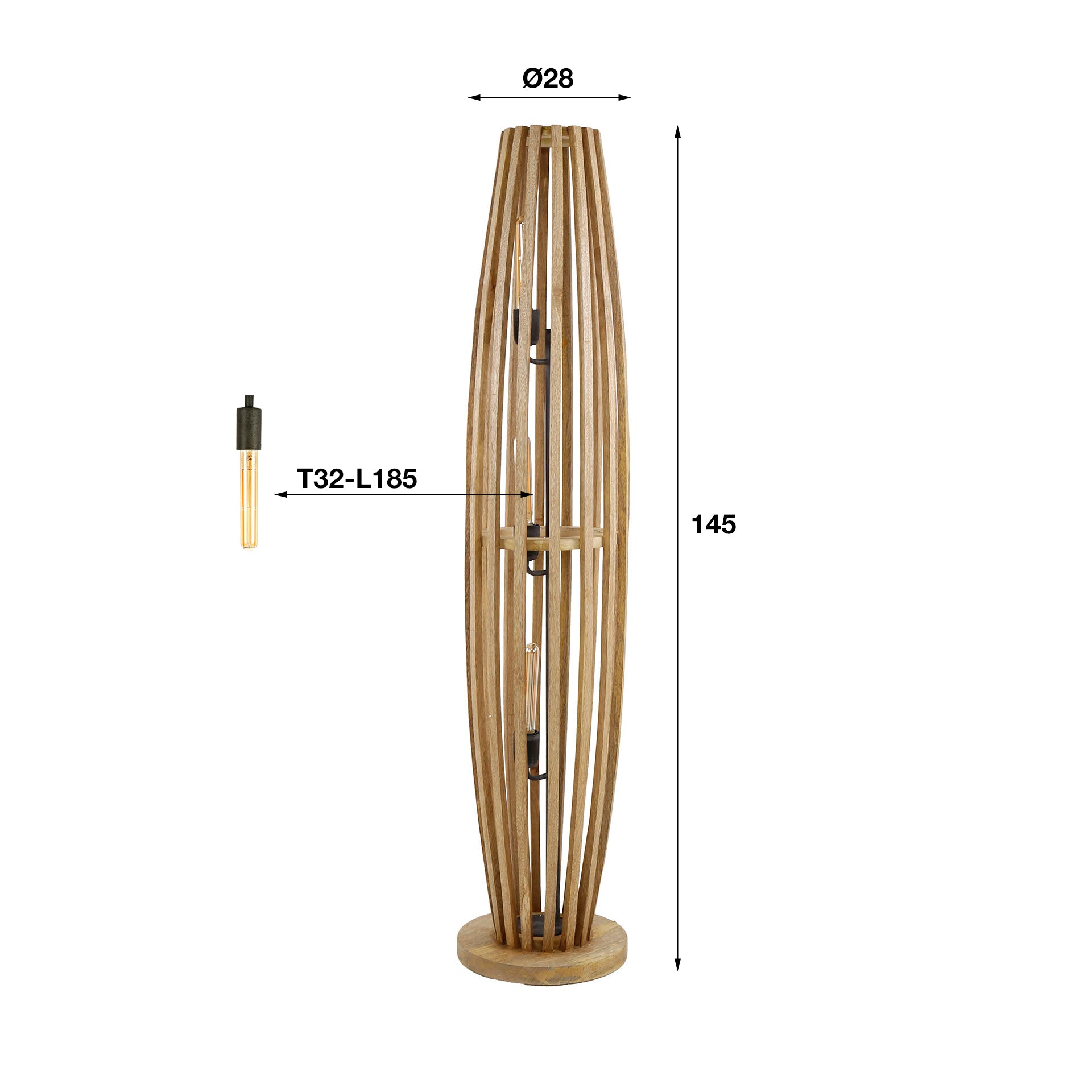 Stehleuchte – Natura Home – Massivholz Mango natur