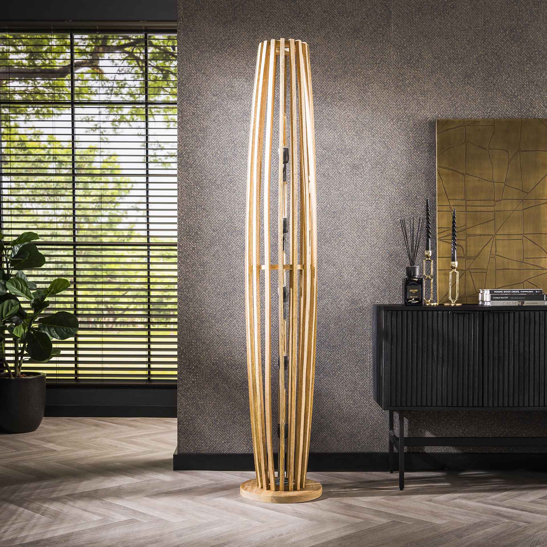 Stehleuchte – Velora Frame – Massivholz Mango natur
