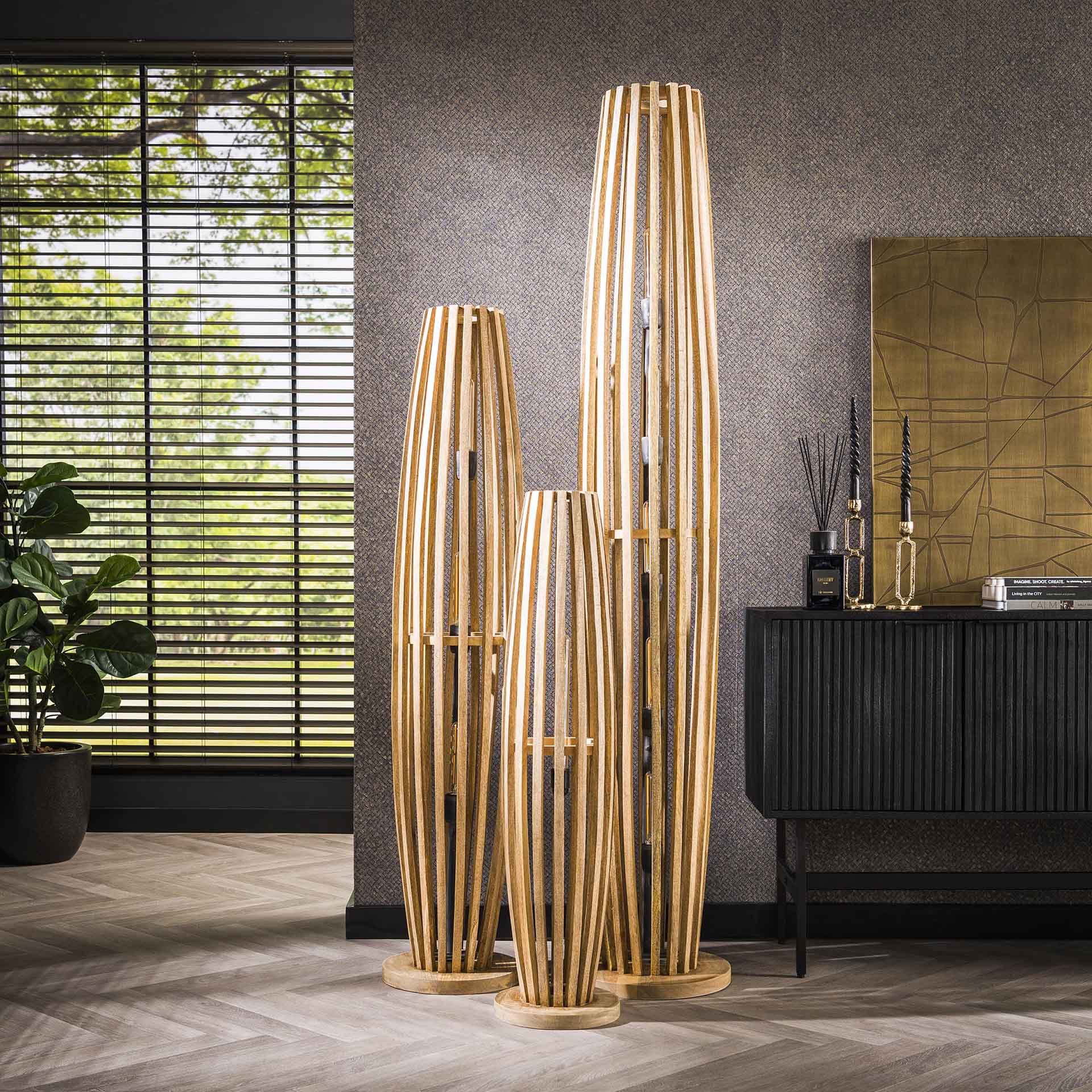 Stehleuchte – Velora Frame – Massivholz Mango natur