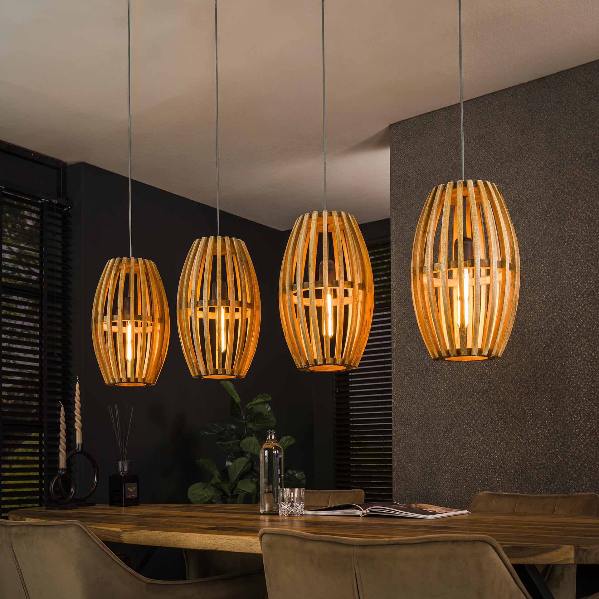 Hängeleuchte – Modena Grace – Massivholz Mango natur