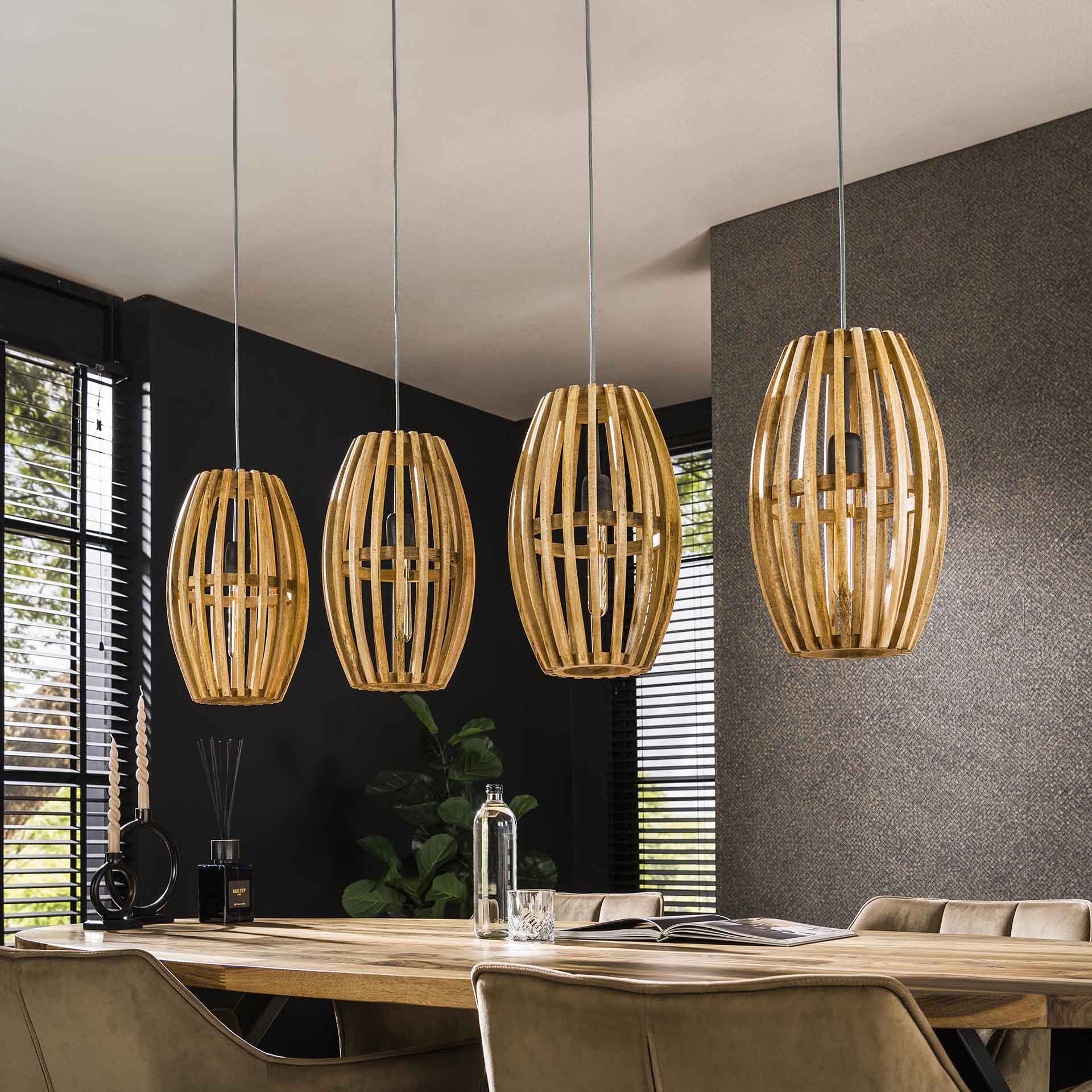 Hängeleuchte – Modena Grace – Massivholz Mango natur