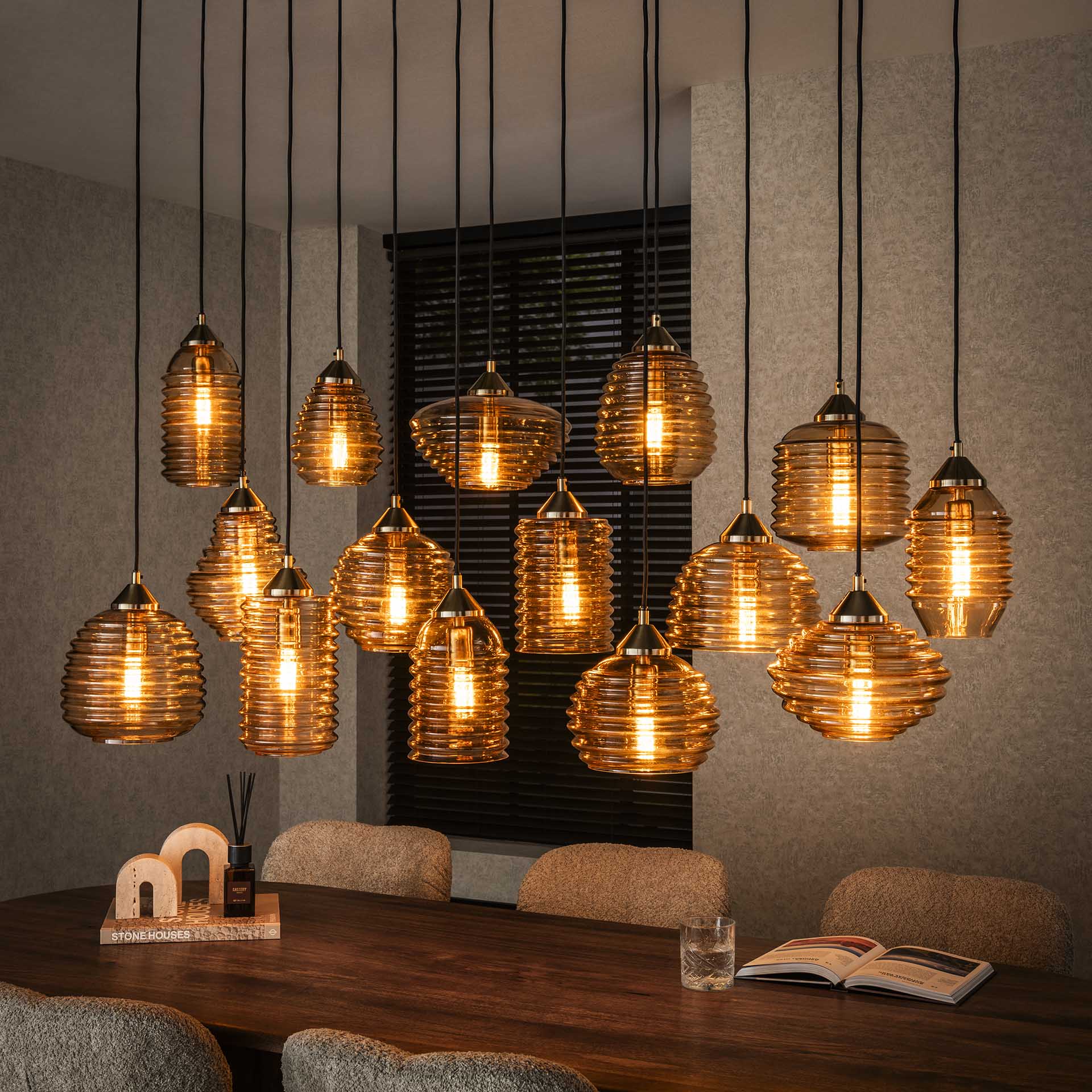 Hängeleuchte – Vivo Hue – Glas – Amber color glas