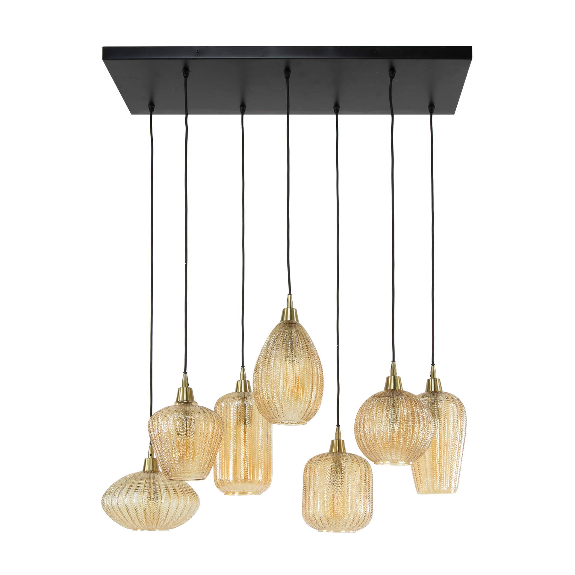 Hängeleuchte – Vivo Noir – Glas – Amber color glas
