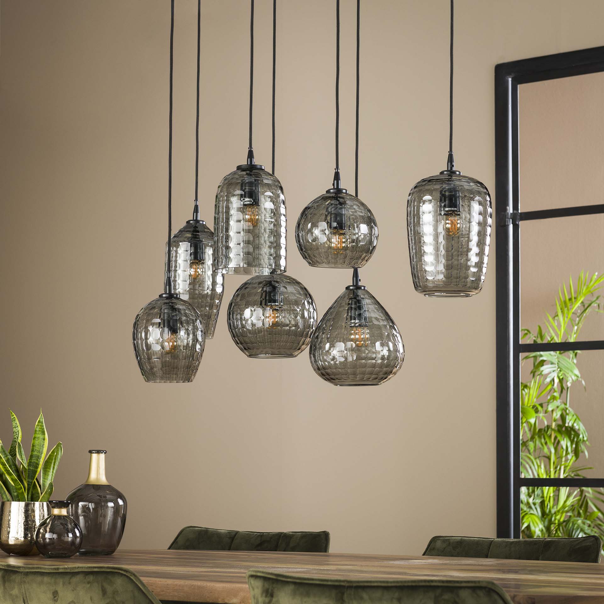 Hängeleuchte – Soma Stone – Glas – Smoke grey glass
