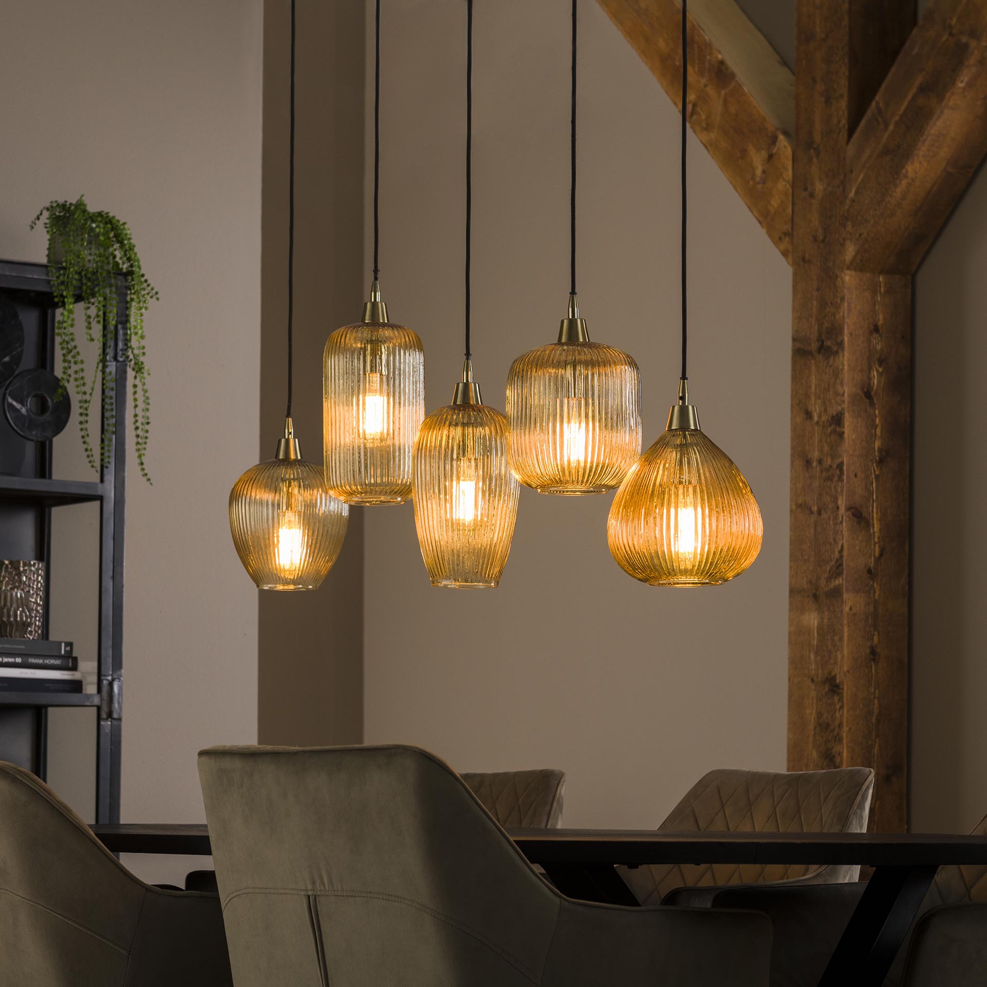 Hängeleuchte – Prisma Halo – Glas – Amber color glas