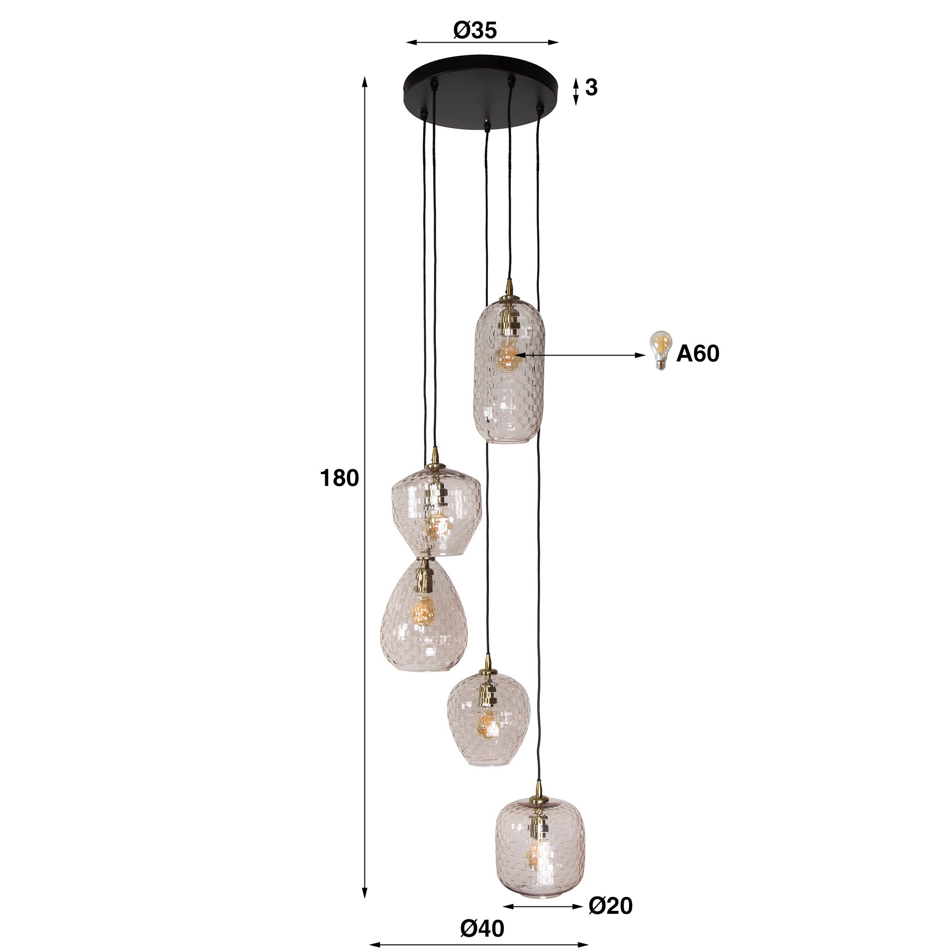 Hängeleuchte – Scalea Design – Glas – Diamond glass