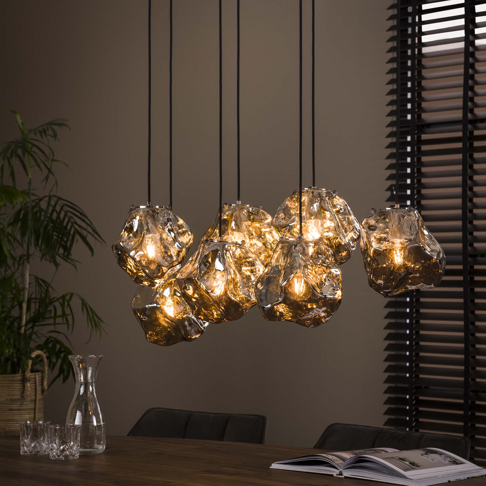 Hängeleuchte – Mira Living – Glas – Chromed glas