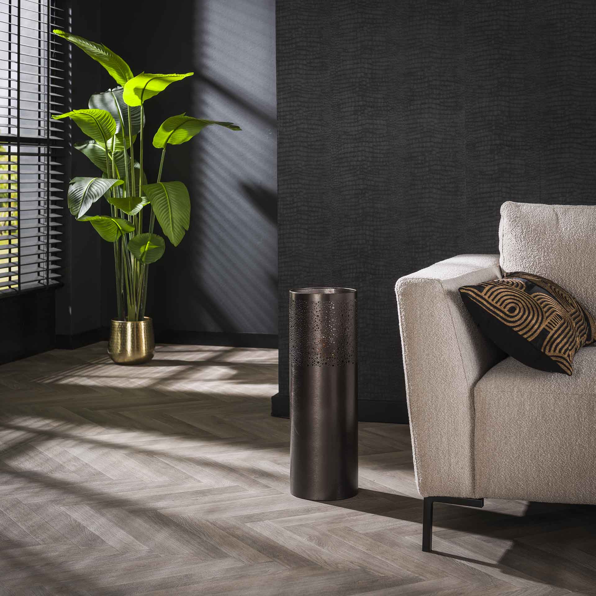 Stehleuchte – Avento Halo – Schwarz Nickel