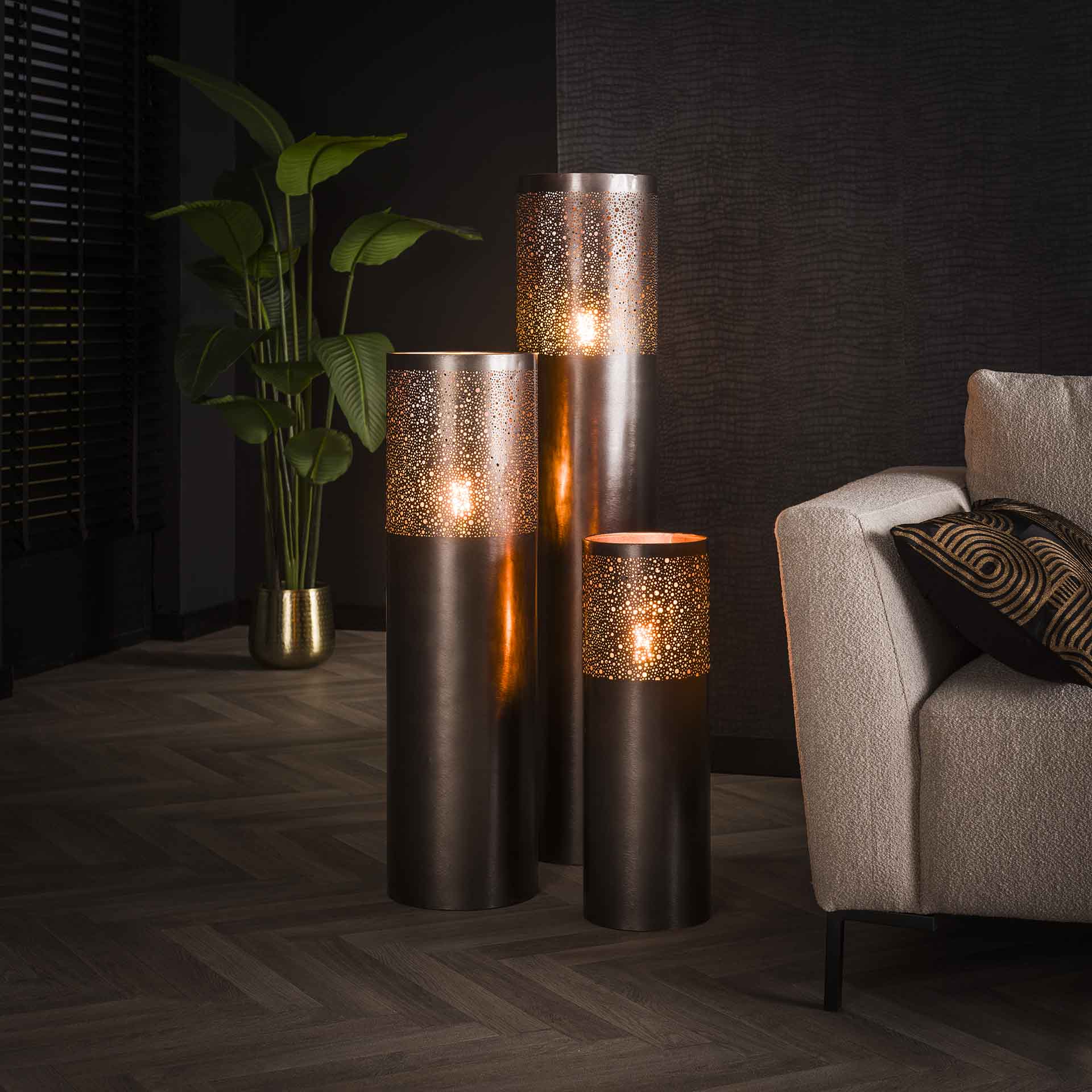 Stehleuchte – Avento Halo – Schwarz Nickel