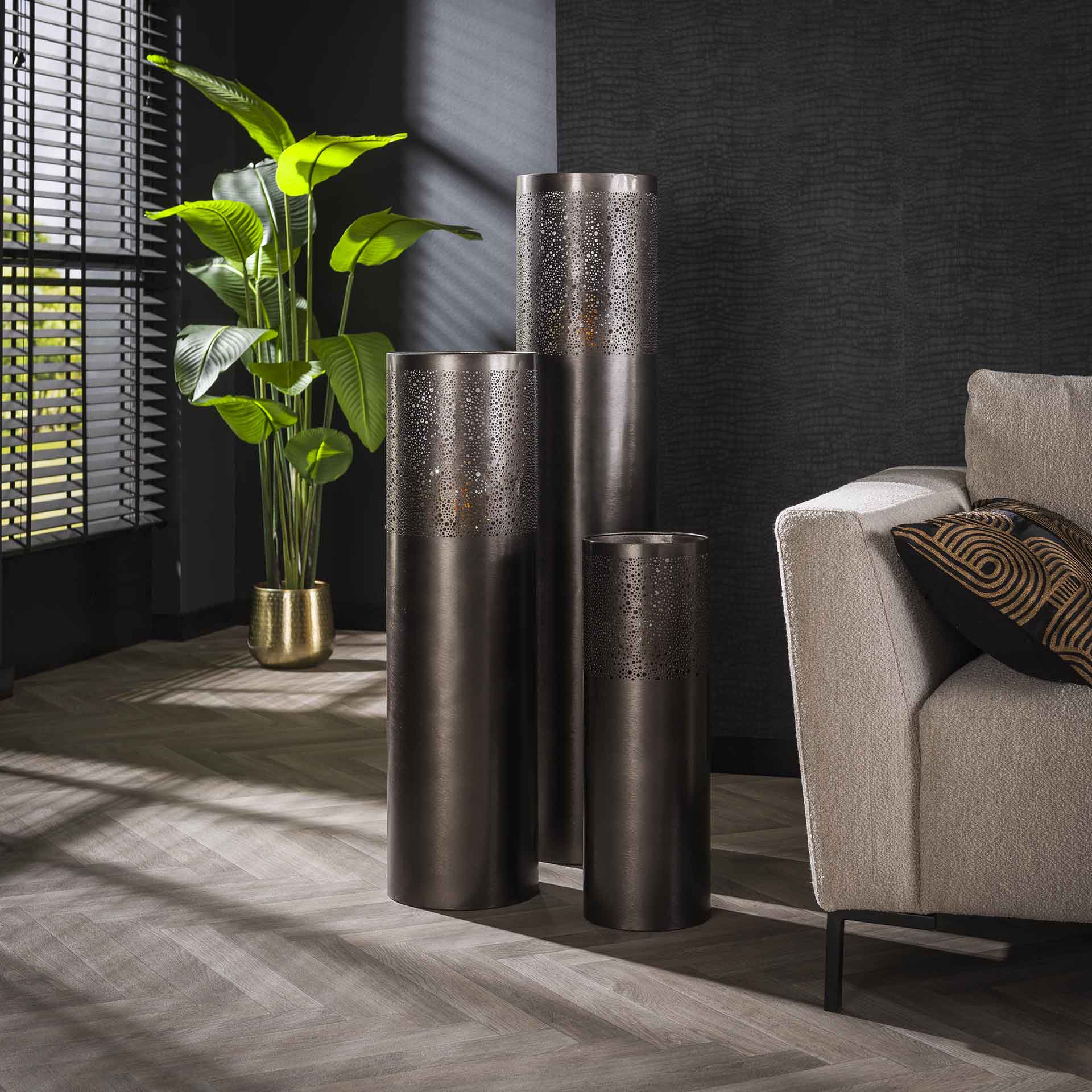 Stehleuchte – Avento Halo – Schwarz Nickel