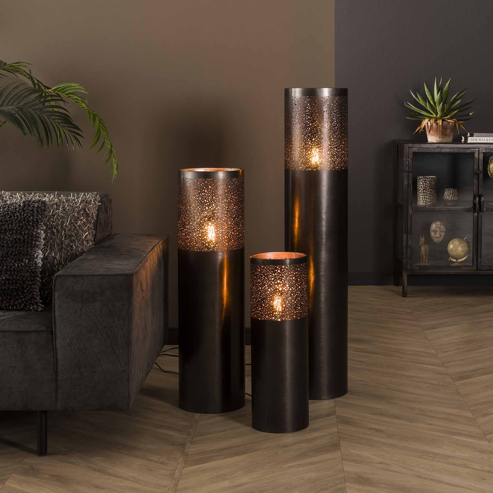 Stehleuchte – Avento Halo – Schwarz Nickel