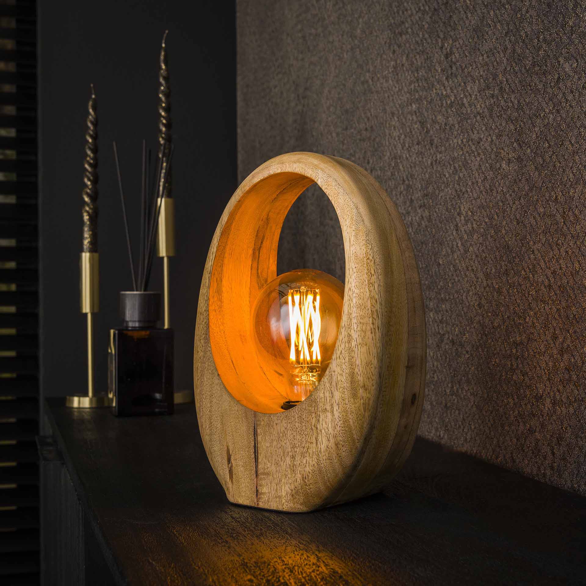 Tischleuchte – Linea Origin – Massivholz Mango natur