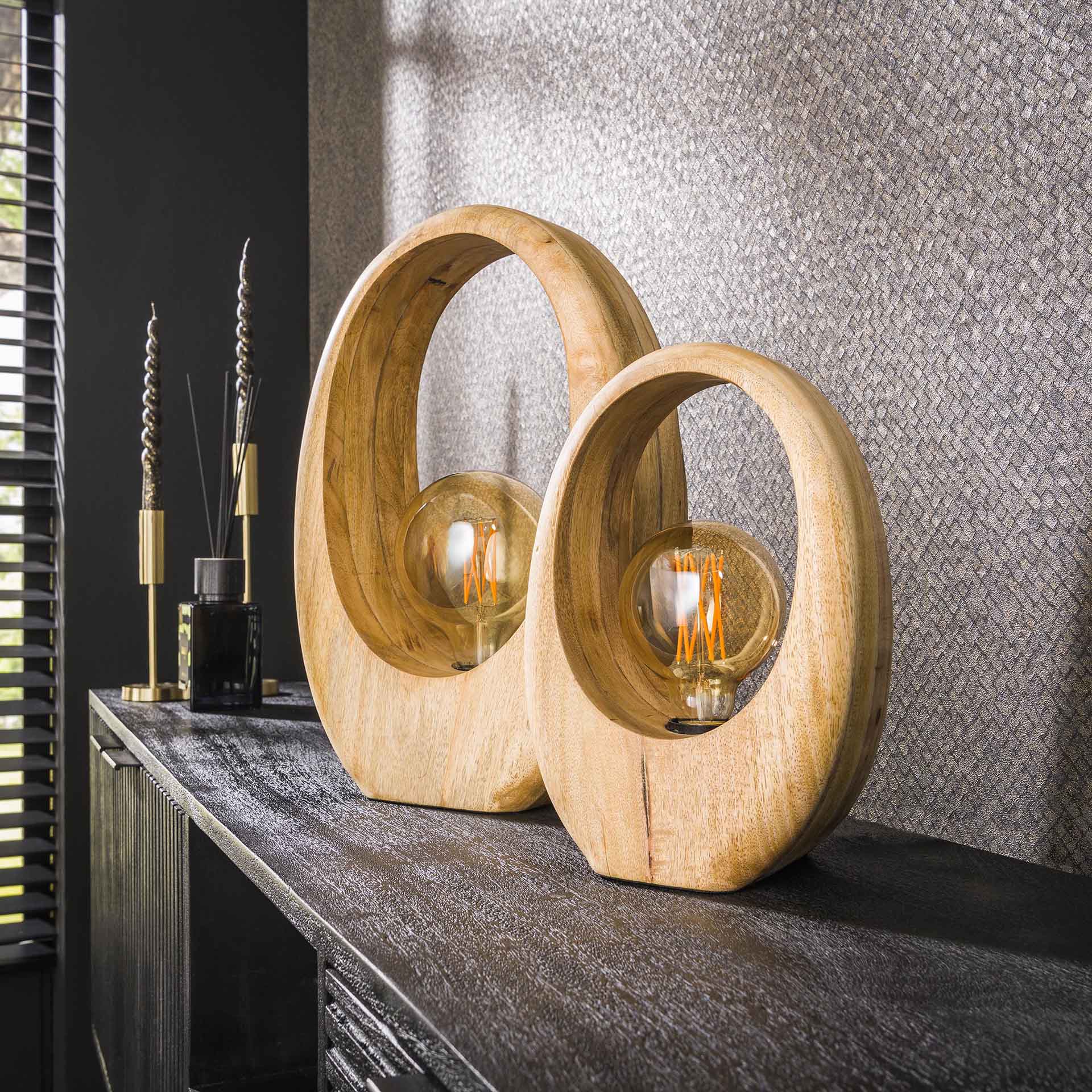 Tischleuchte – Linea Origin – Massivholz Mango natur