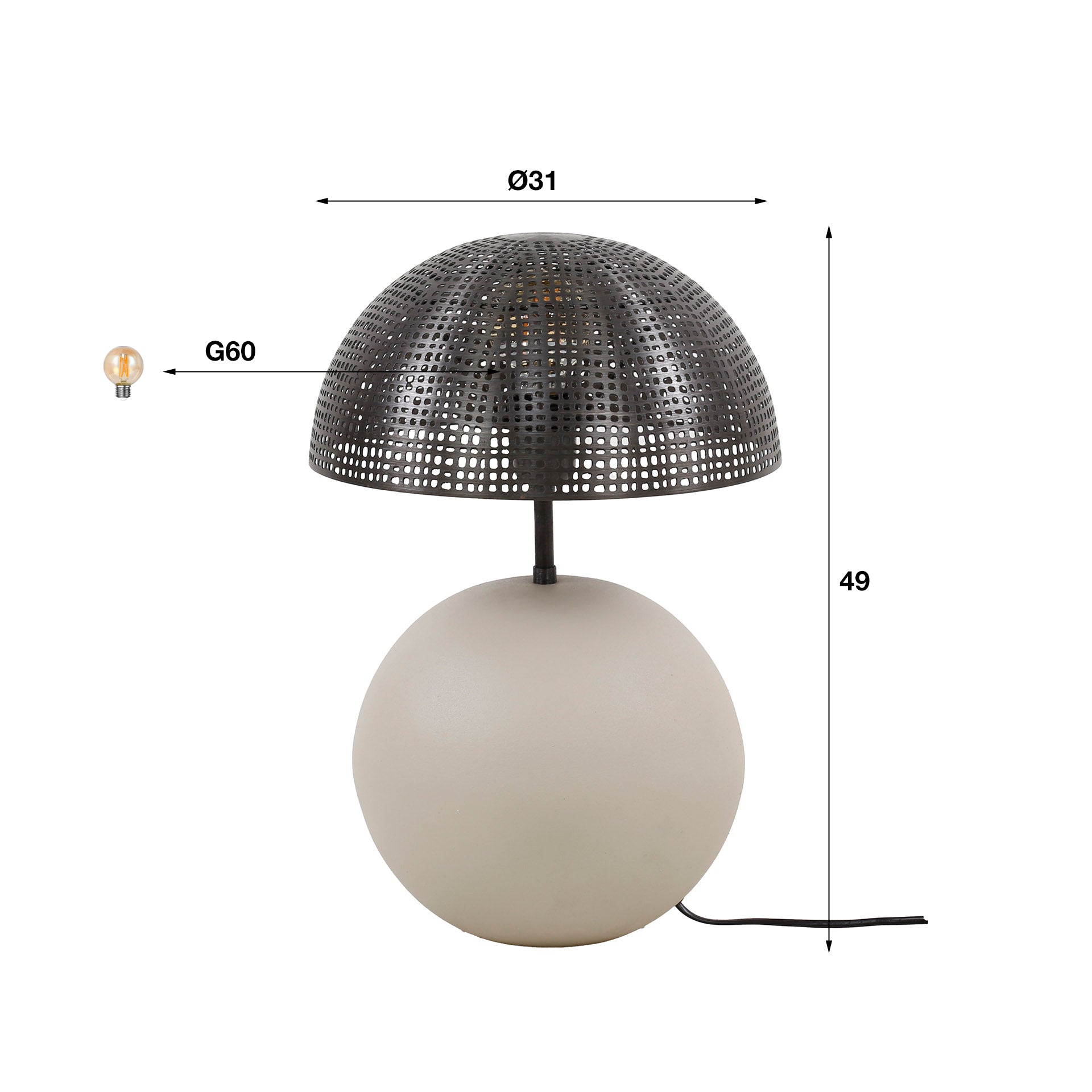 Tischleuchte – Vesta Modern – Matt beige