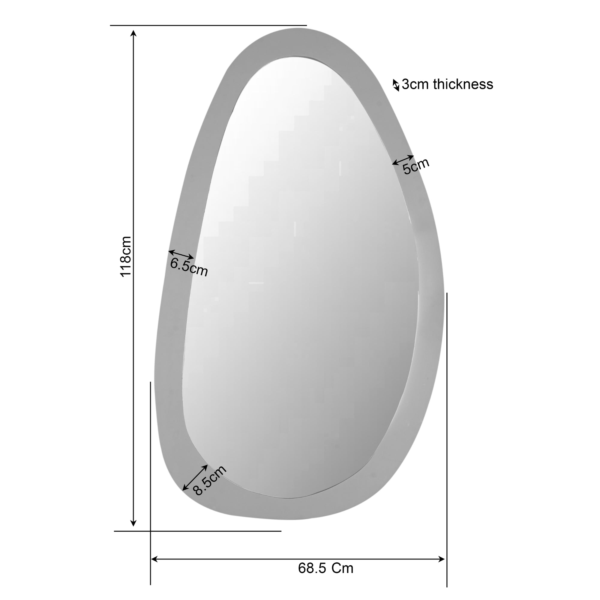 Spiegel Lou | 70 cm | Braun