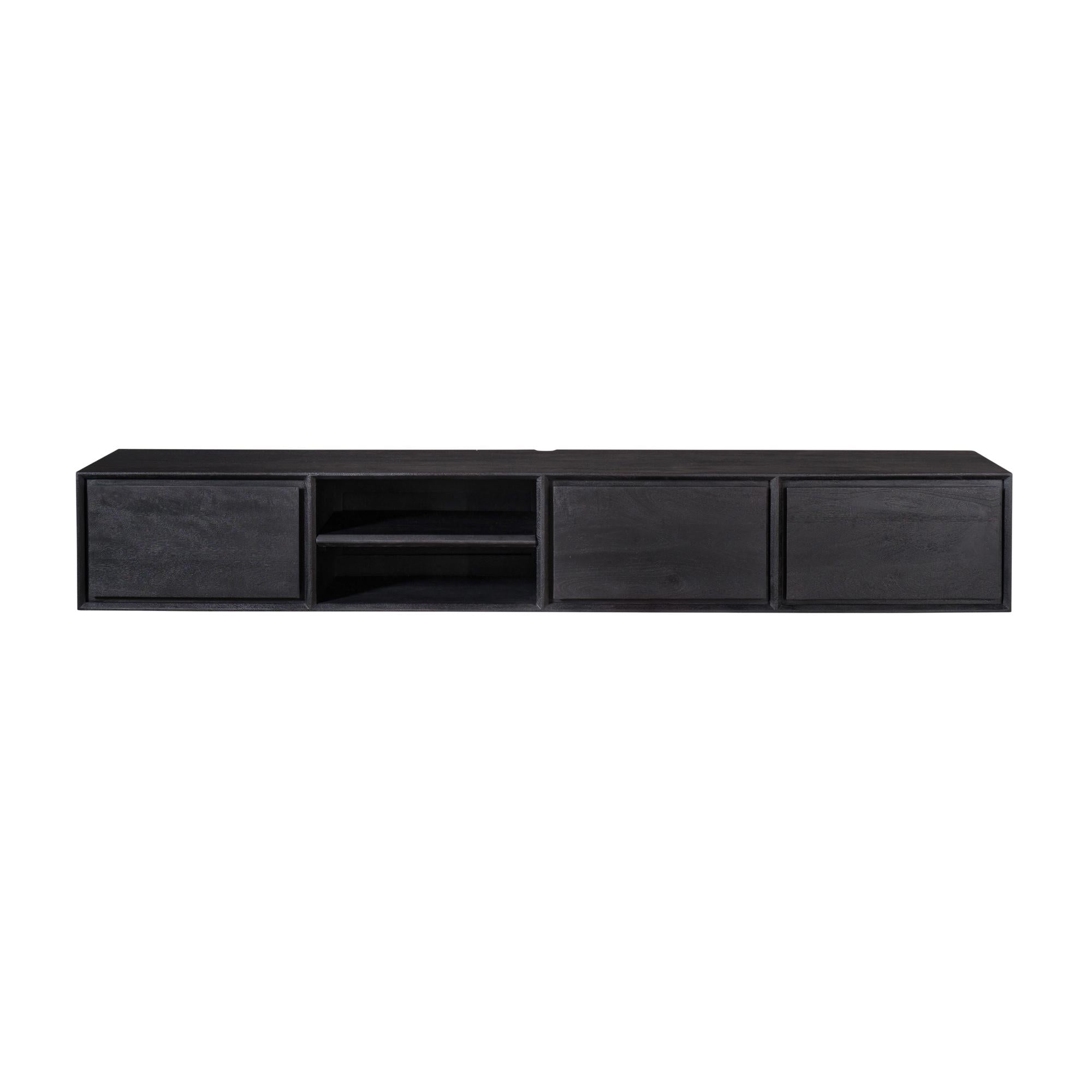 Schwebendes TV-Möbel Ambiance Schwarz | 200 cm