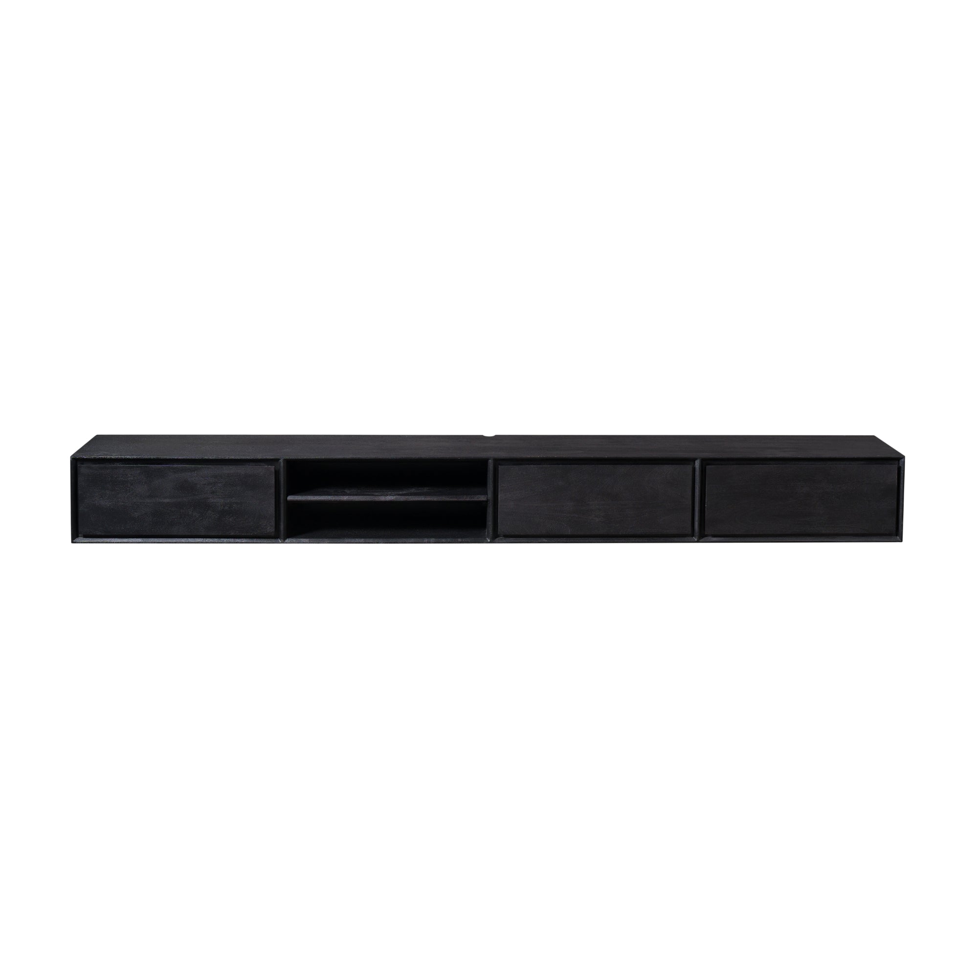 Schwebendes TV-Möbel Ambiance Schwarz | 240 cm