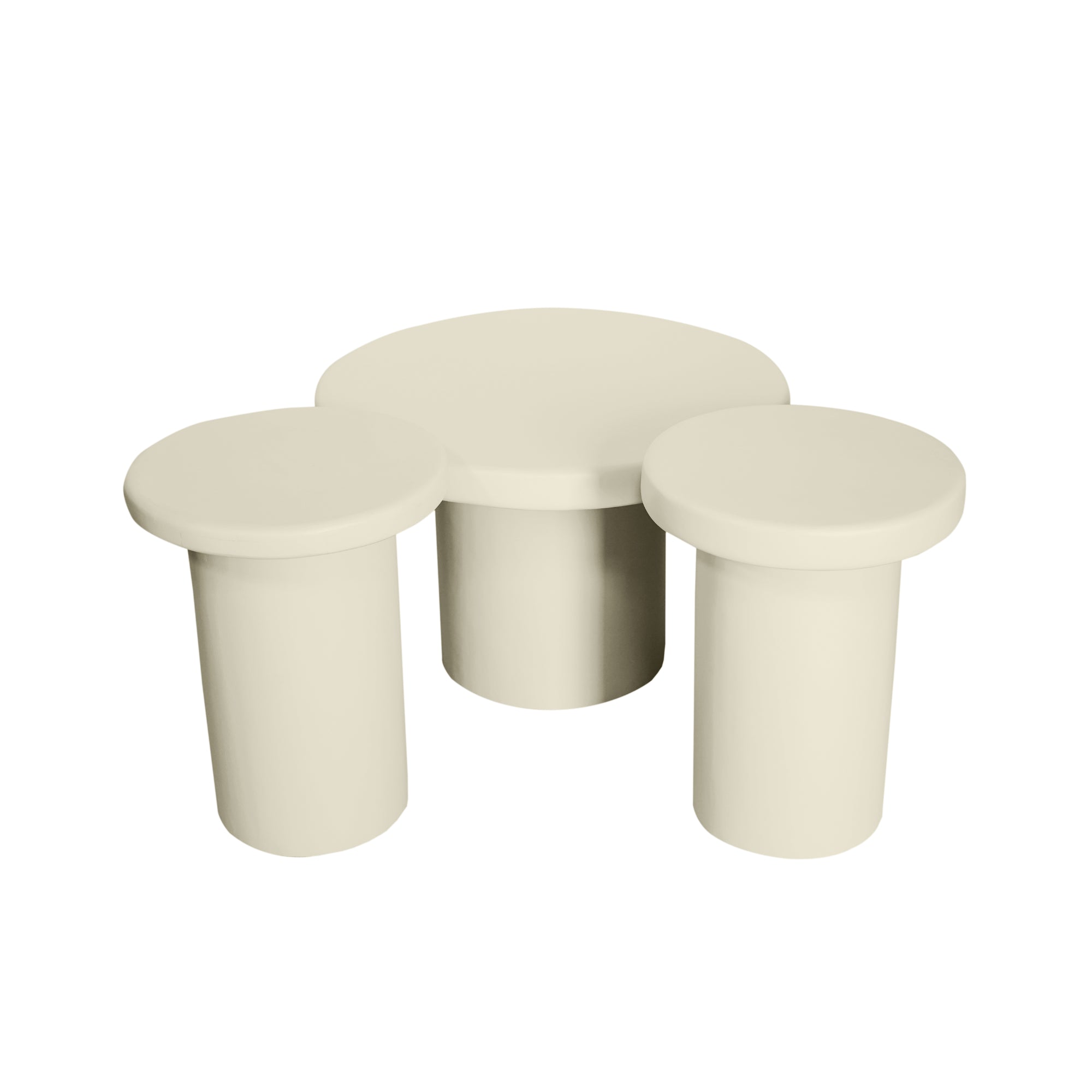 Couchtisch-Set Mira – 3er-Set Mangoholz mit Sand-Finish, vielseitig kombinierbar