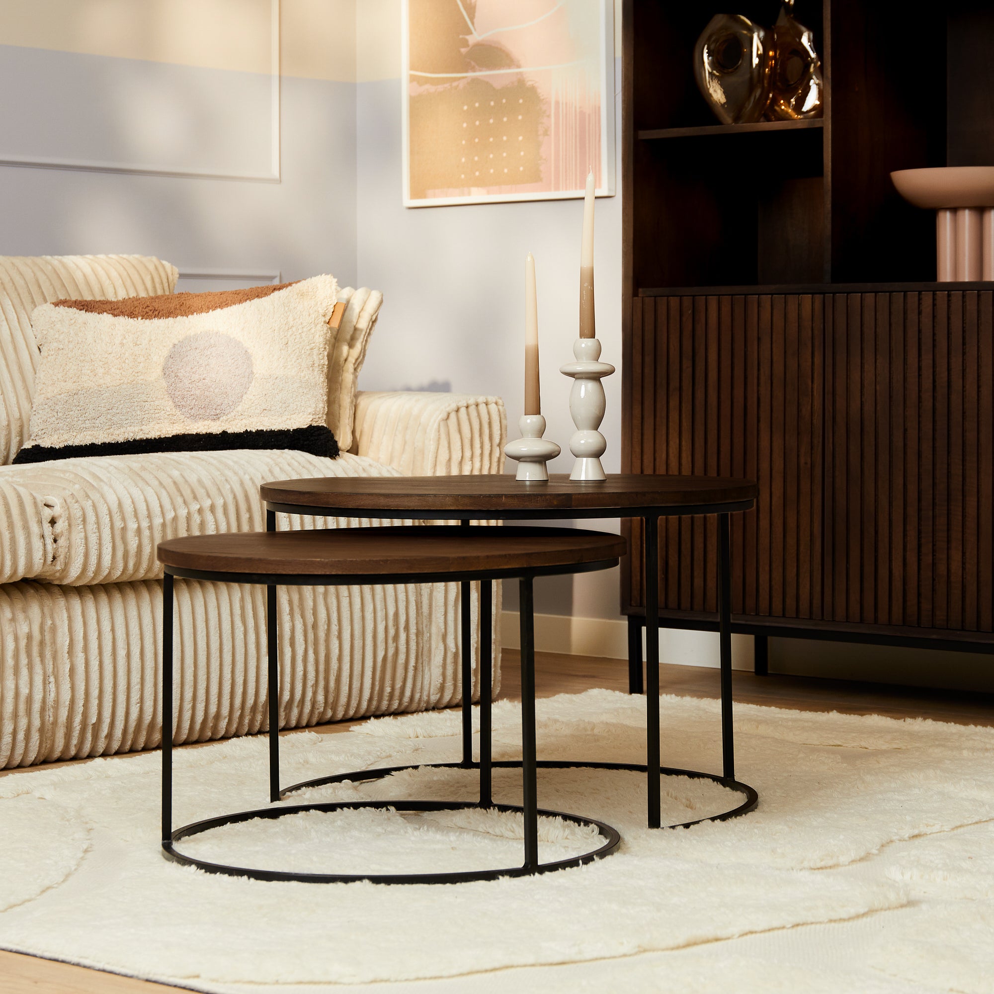CouchtischMandy Braun | 70 cm | Set von 2