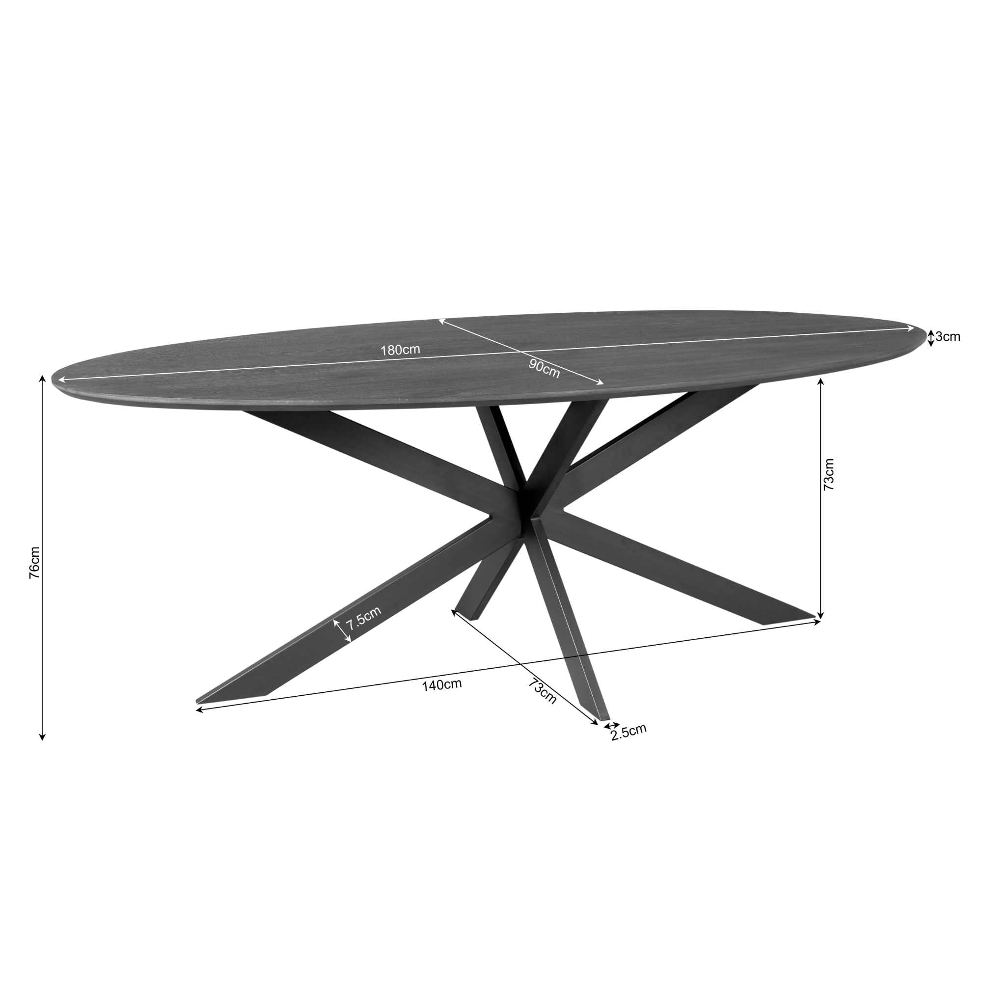 Eichen Esstisch Evoque | Oval 180 cm | Natur