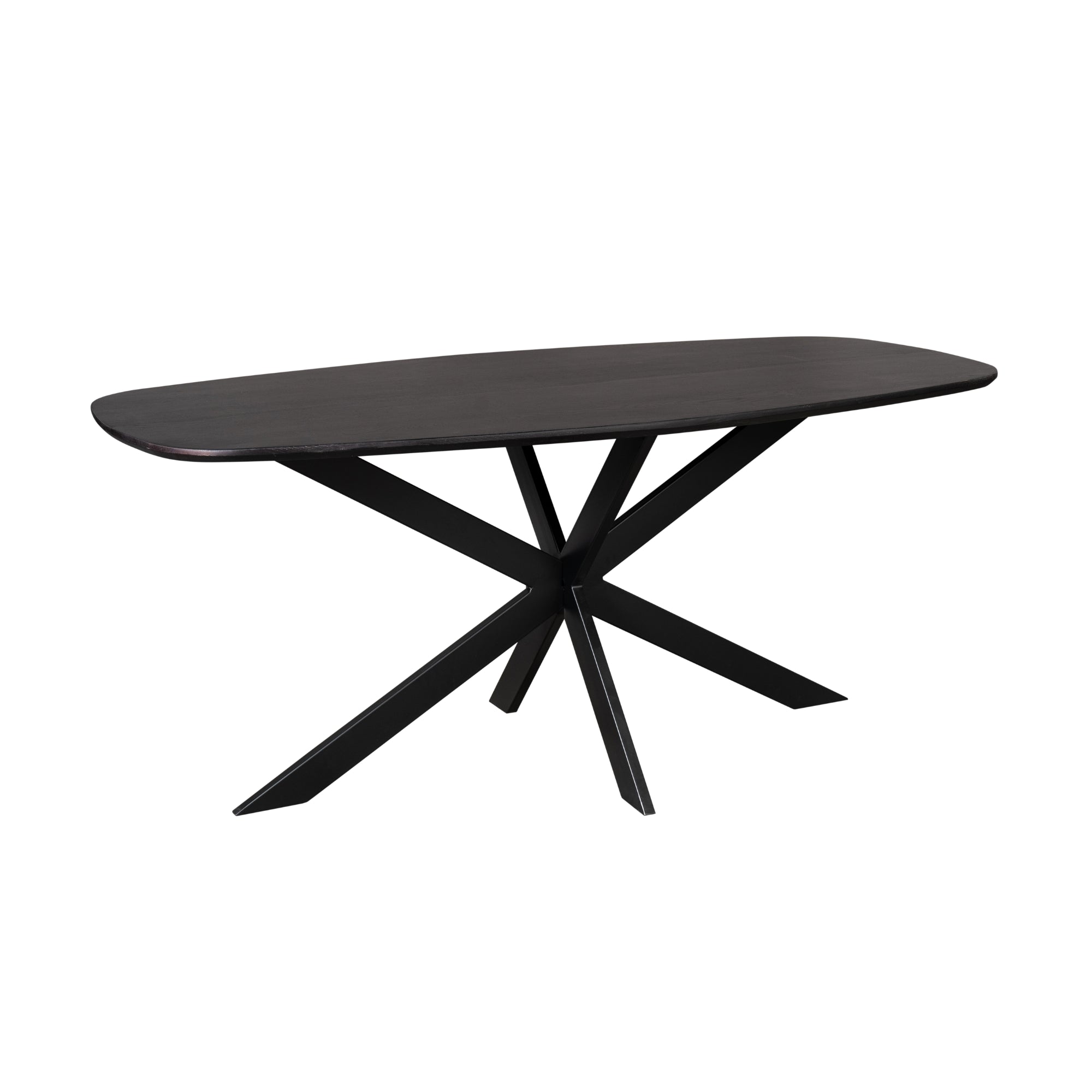 Eichen Esstisch Evoque | Dänisch Oval 180 cm | Schwarz