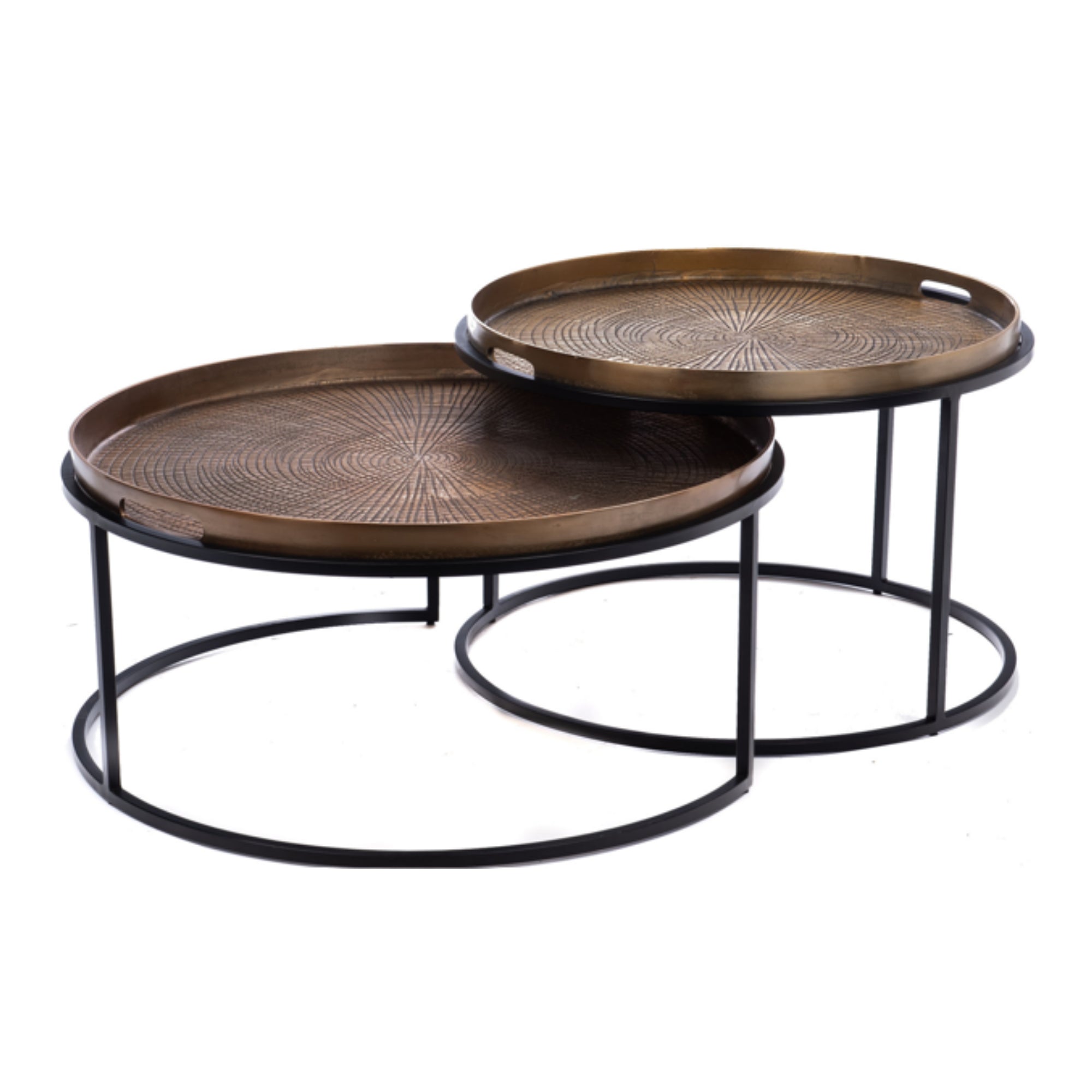 Couchtisch-Set Julie Kupfer – 2er-Set Aluminiumtische, 79 x 79 x 38 cm & 67 x 67 x 45 cm