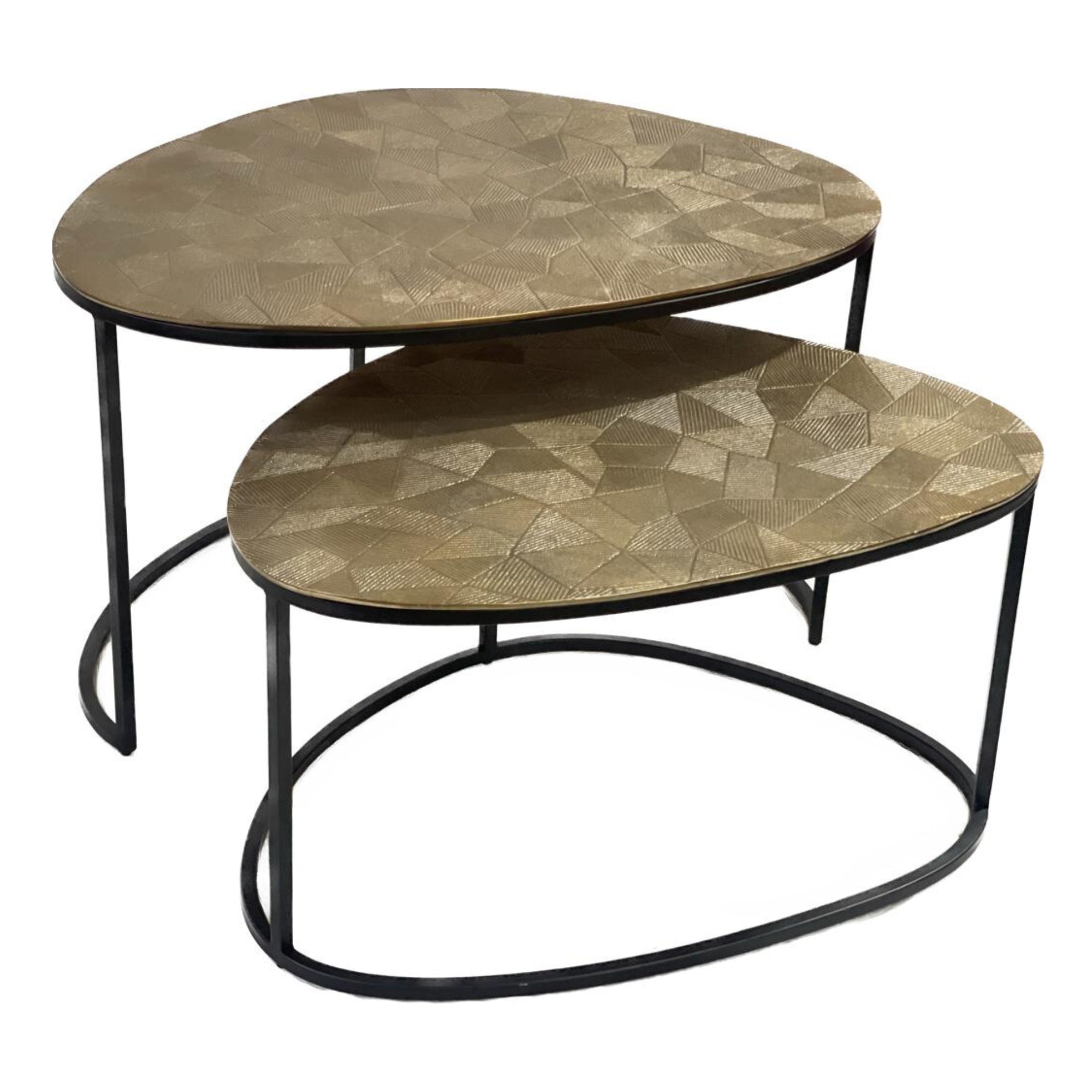 Couchtisch Ziva 90x90x23 cm – Aluminium in Gold mit einzigartigen Design-Beinen