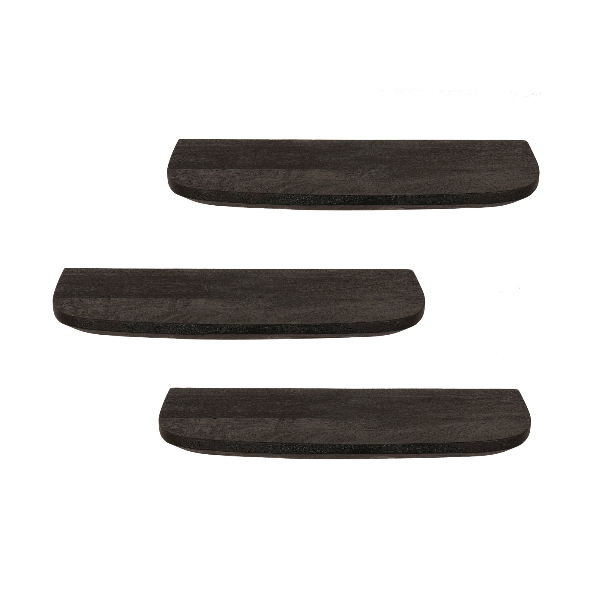 Wandregal Gusta Schwarz | 60 cm | Set von 3