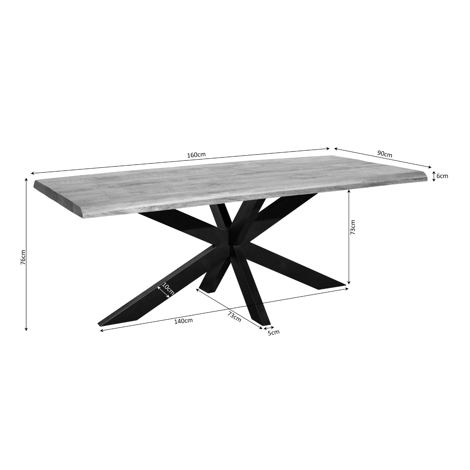 Baumkantentisch Delta | 160 cm